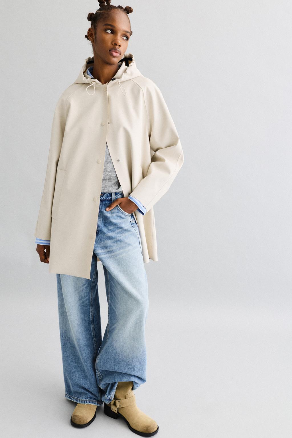 Imperméable enduit résistant à l'eau pull&bear