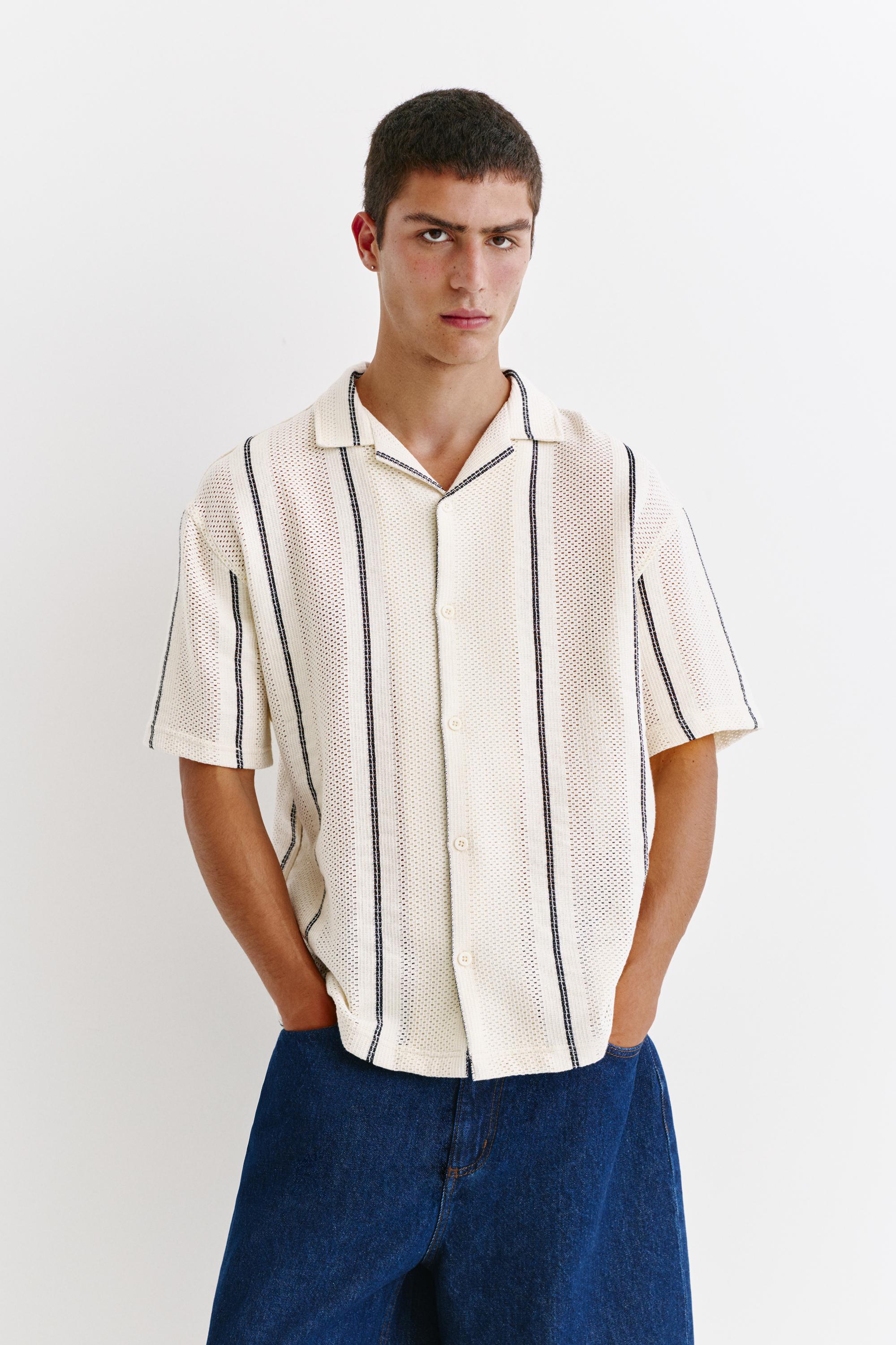 Camicia A Righe Maniche Corte