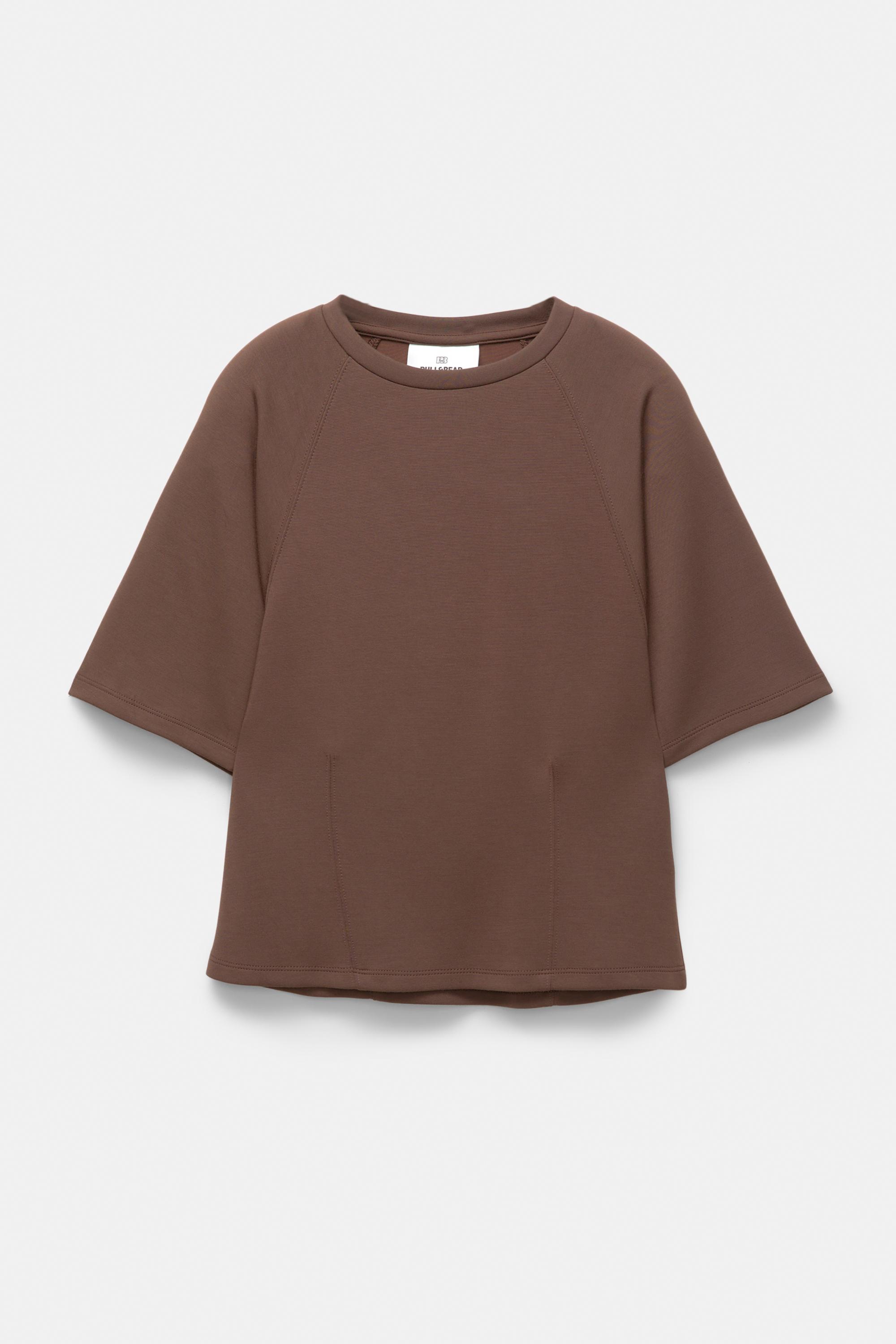 Soft touch short sleeve sweatshirt — Brown