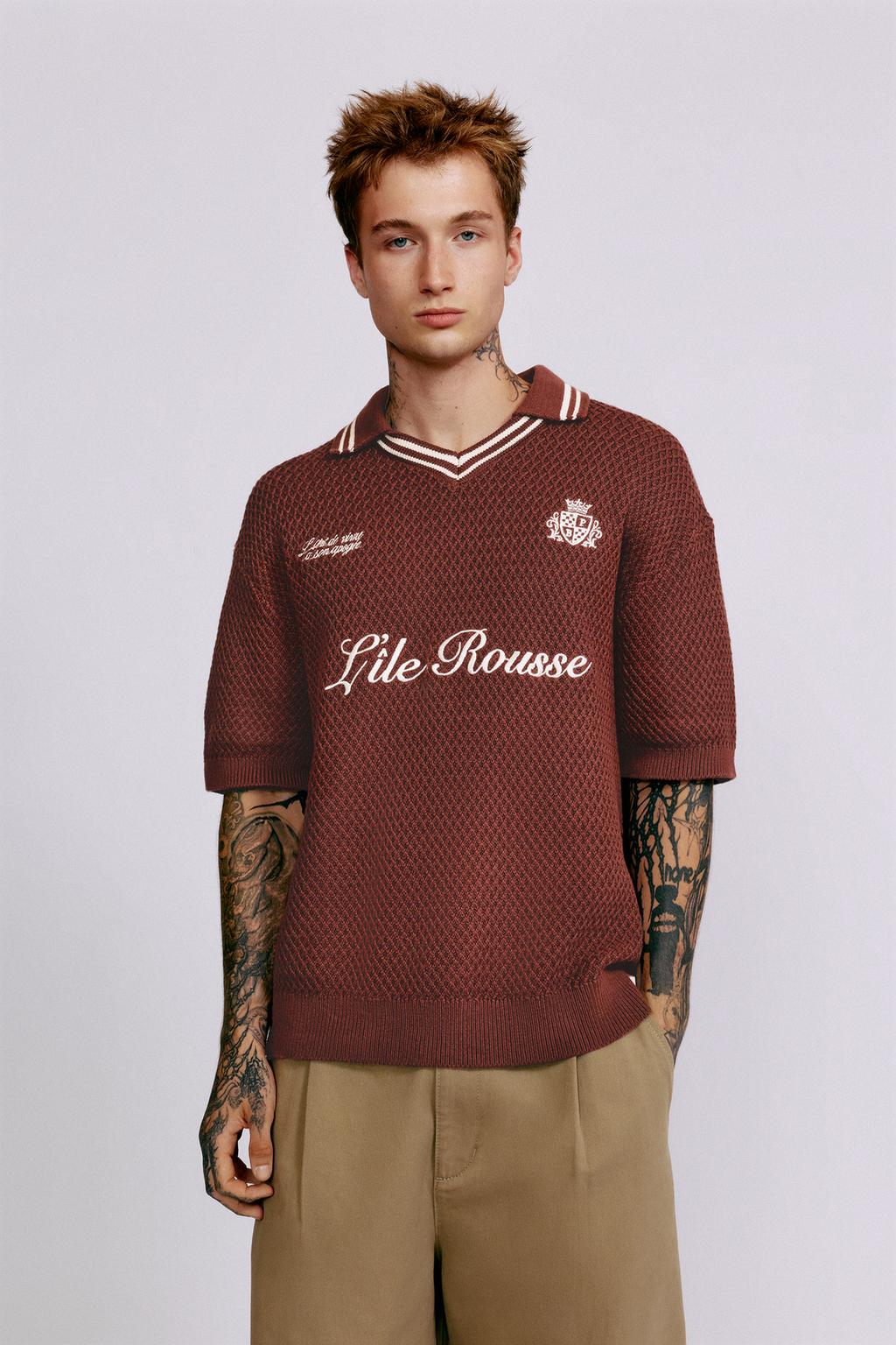 L'île-Rousse graphic knit polo shirt