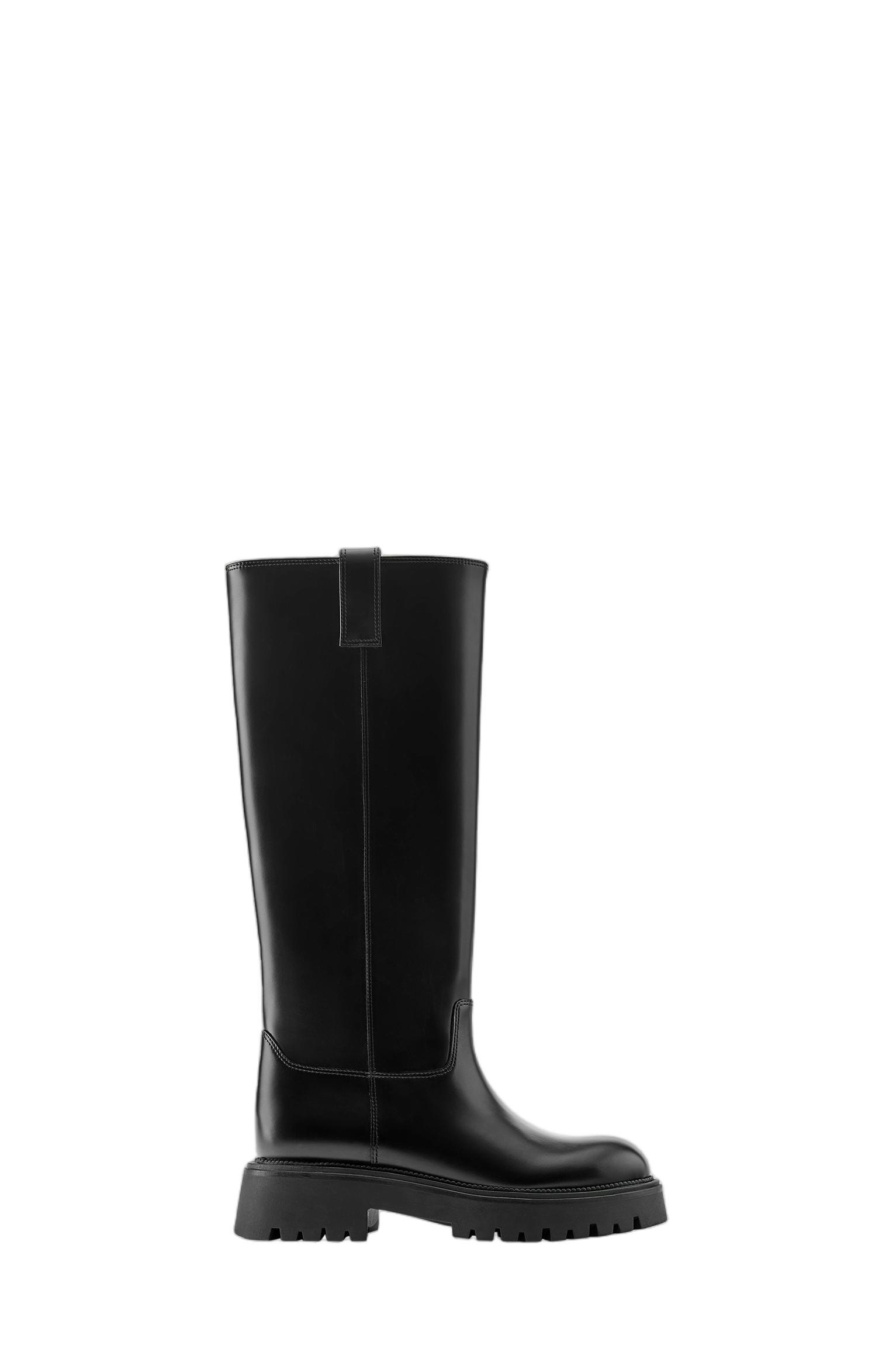Flat high boots — Black