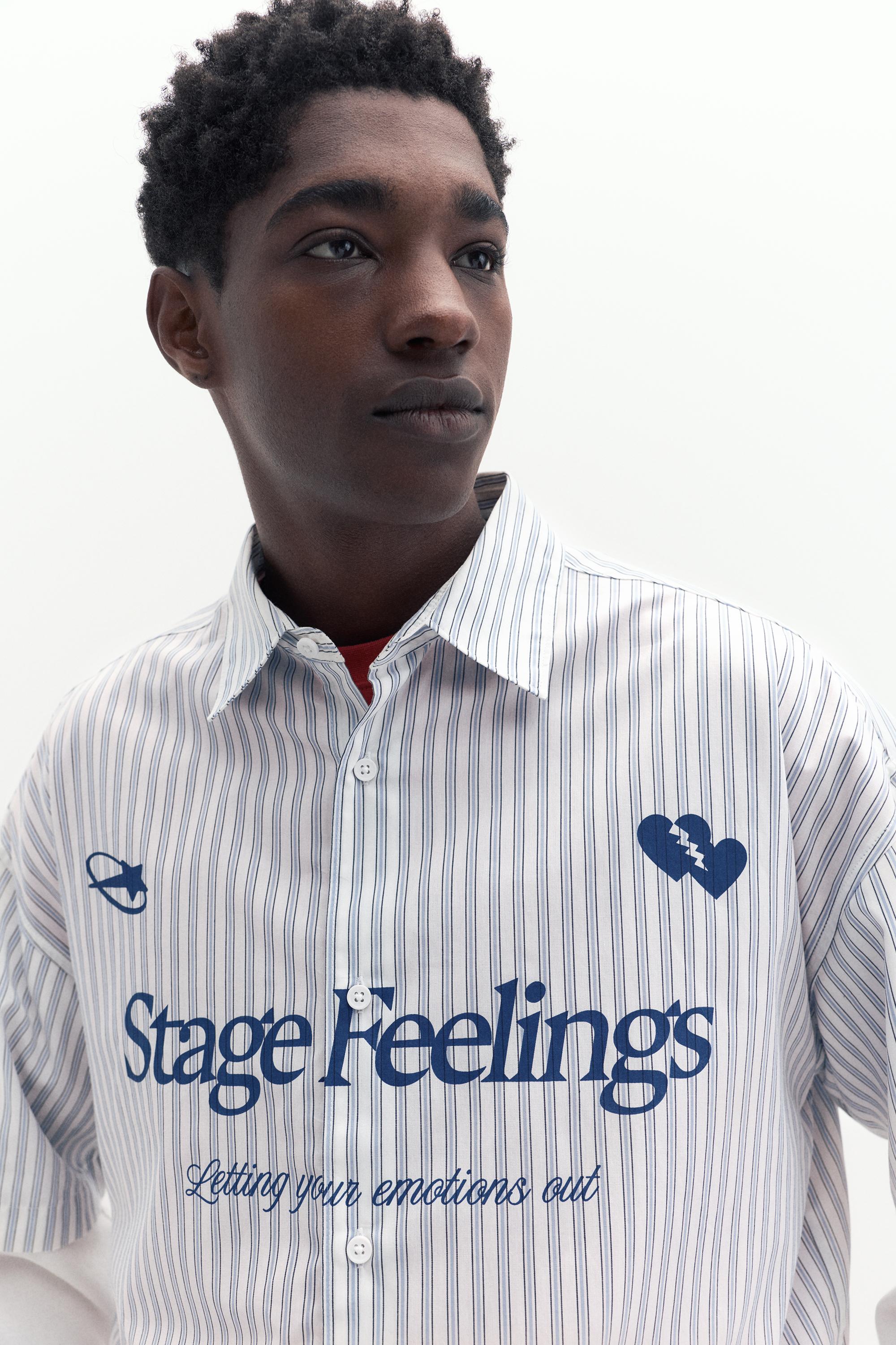 Çift kollu grafik detaylı gömlek - Görsel 6