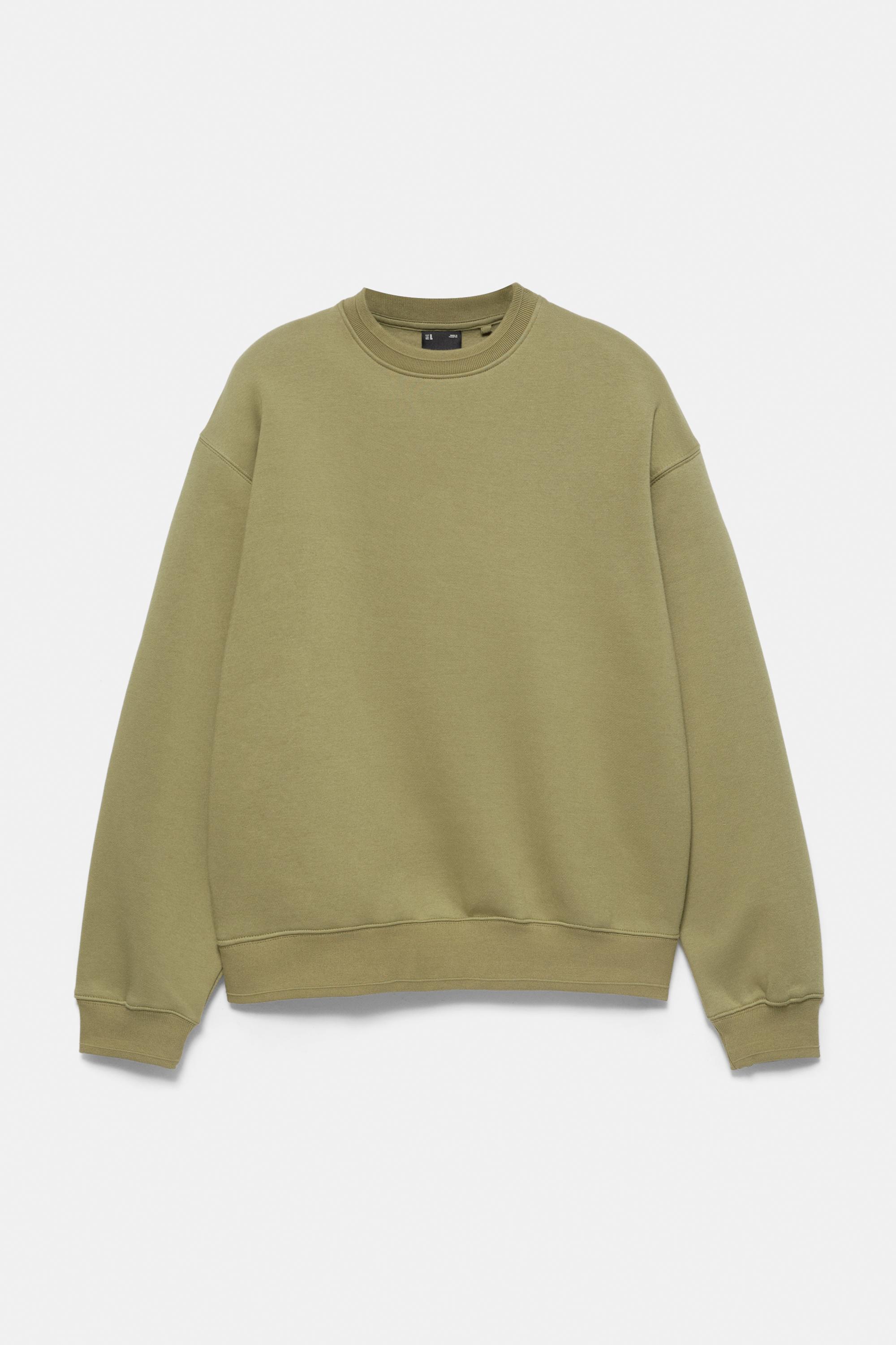 Relaxed fit round neck sweatshirt — Olive