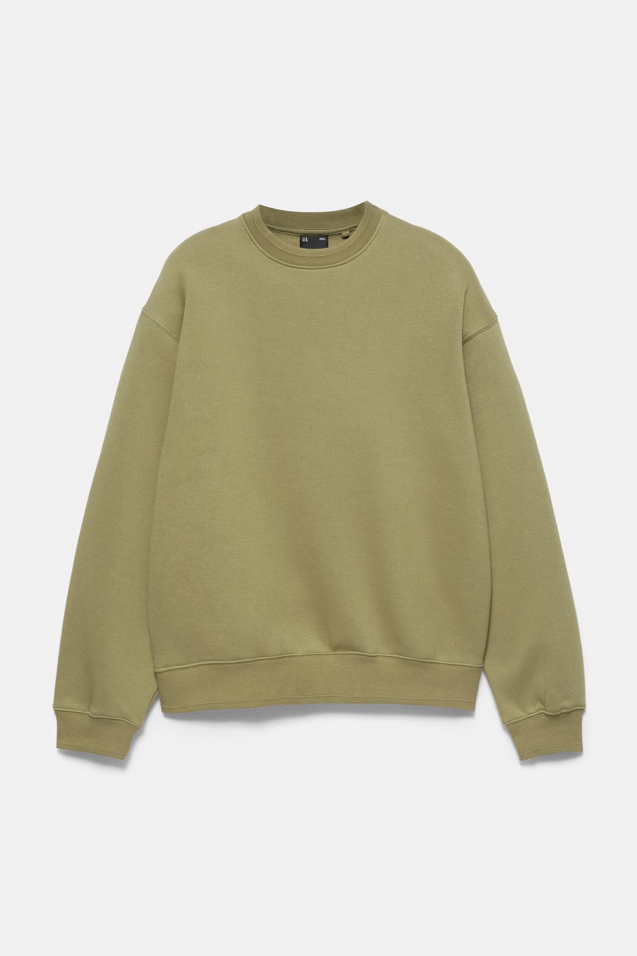 Relaxed fit round neck sweatshirt — Olive