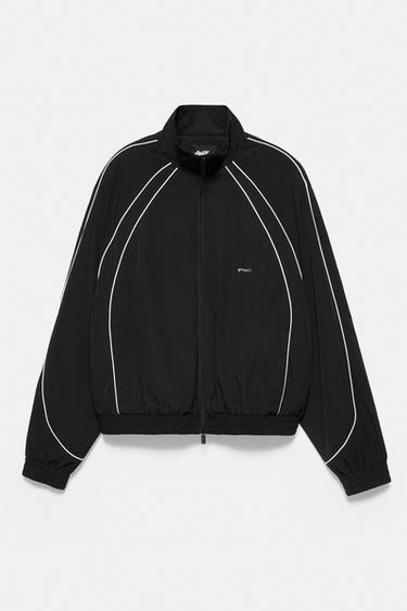 STWD contrast-piping zip jacket — Black 8