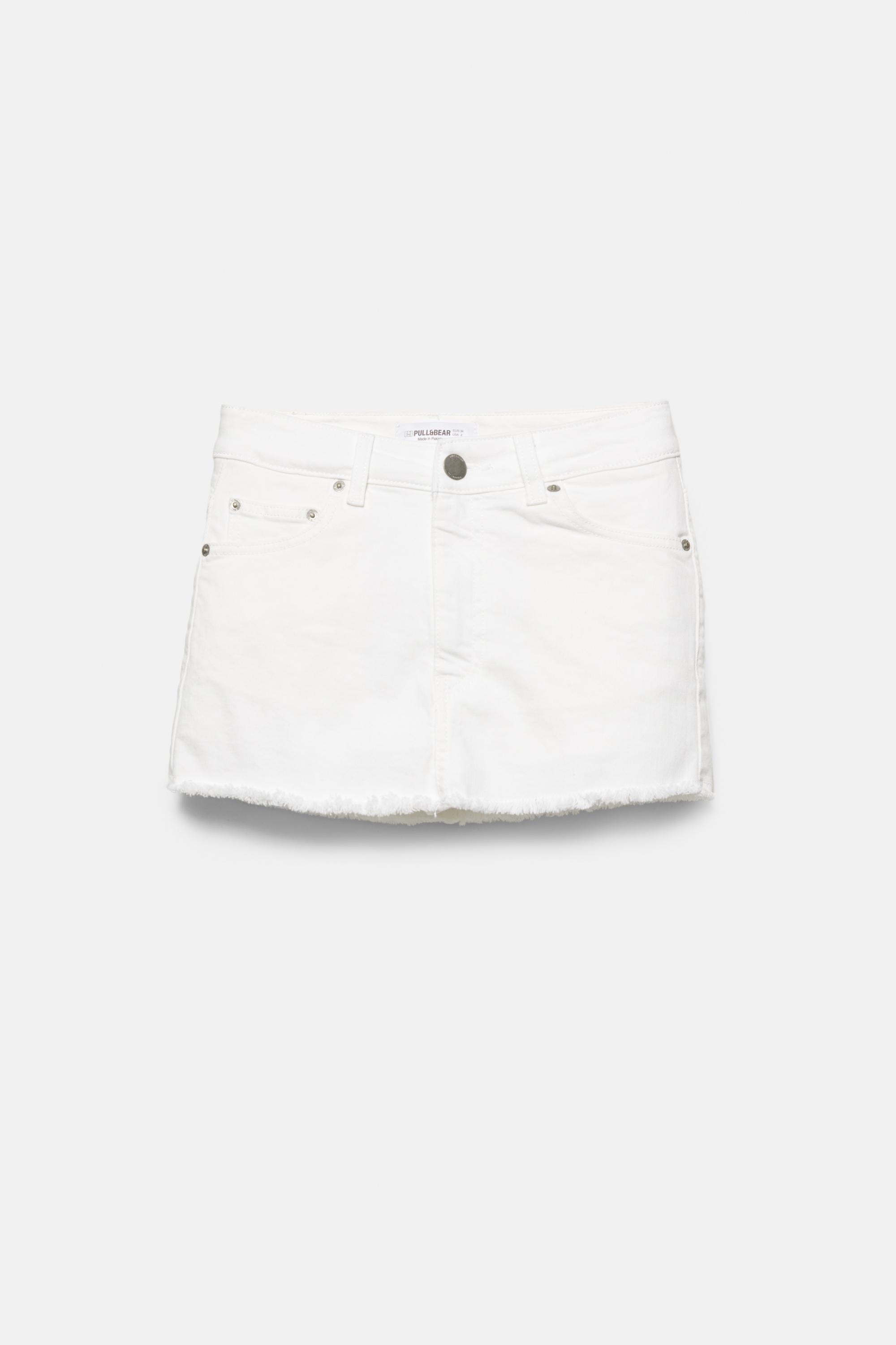Denim skort — White