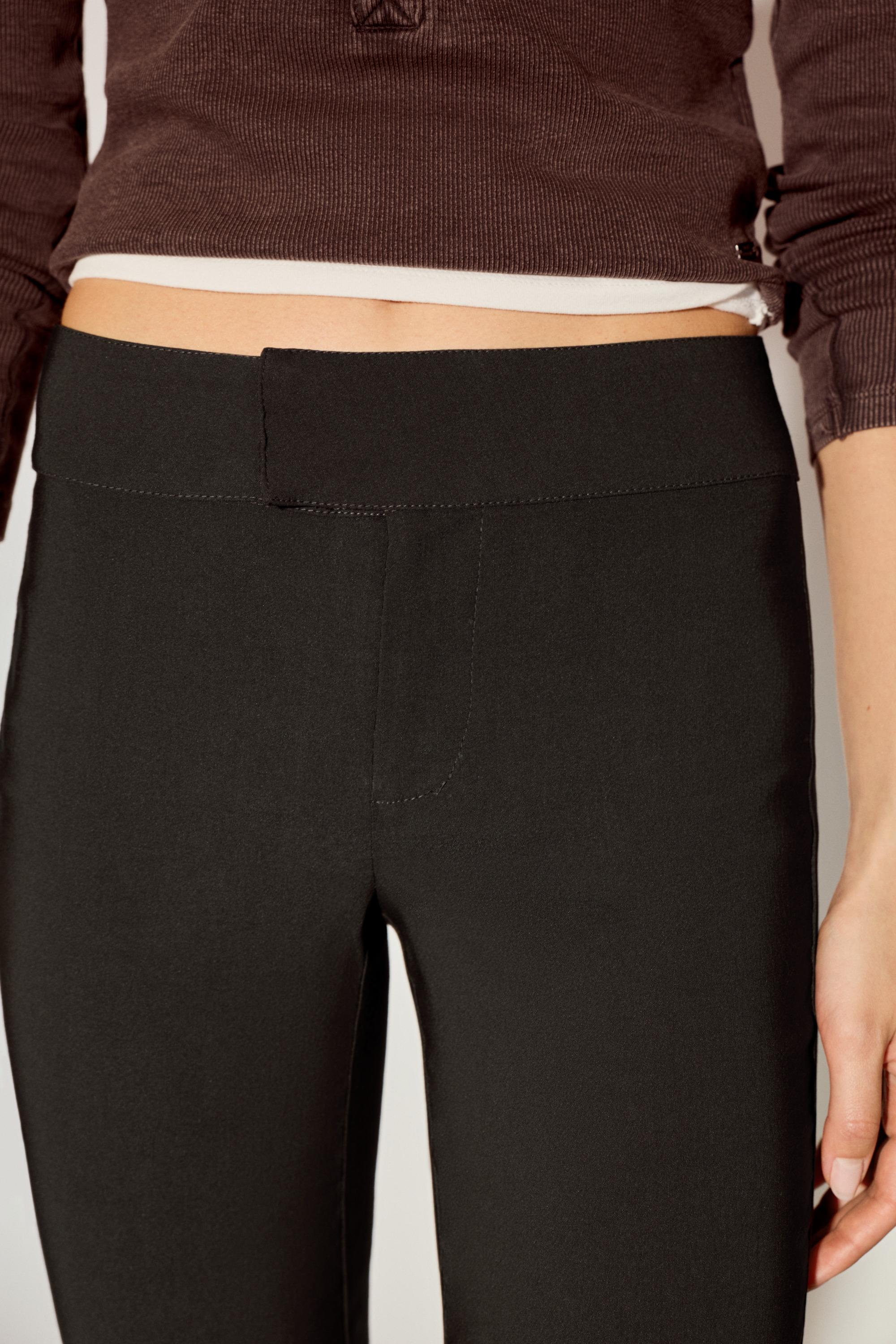 Mid-waist bootcut trousers — Brown