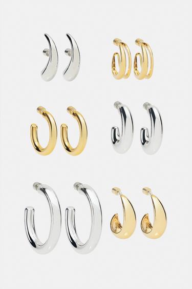 Pack of 6 basic hoops — Gold 1