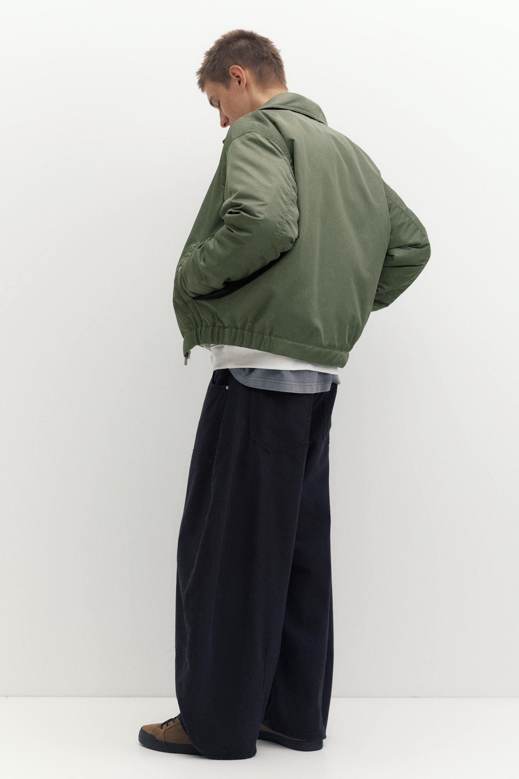 Shirt collar bomber jacket — Medium green