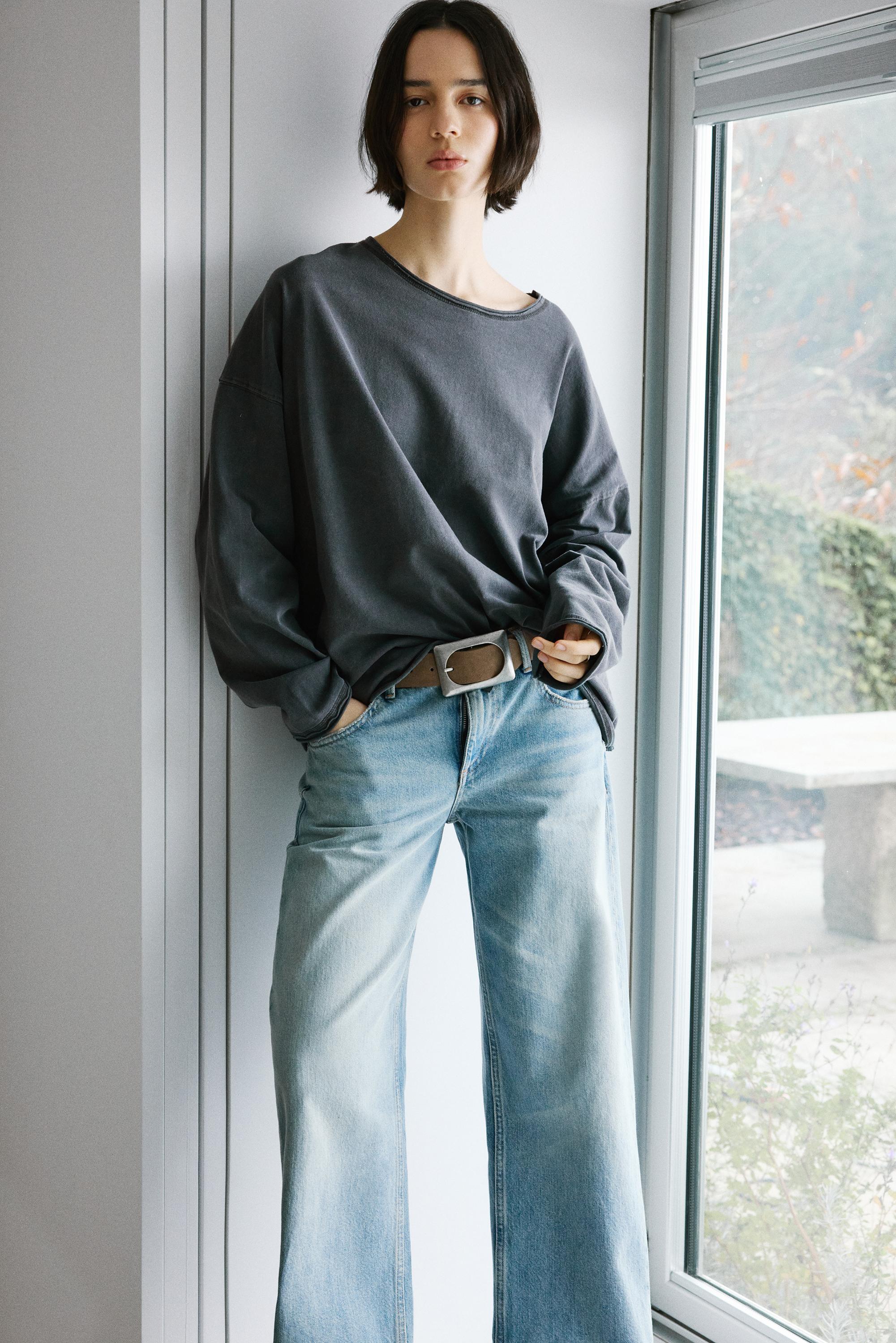 Uzun kollu oversize t-shirt - Görsel 18