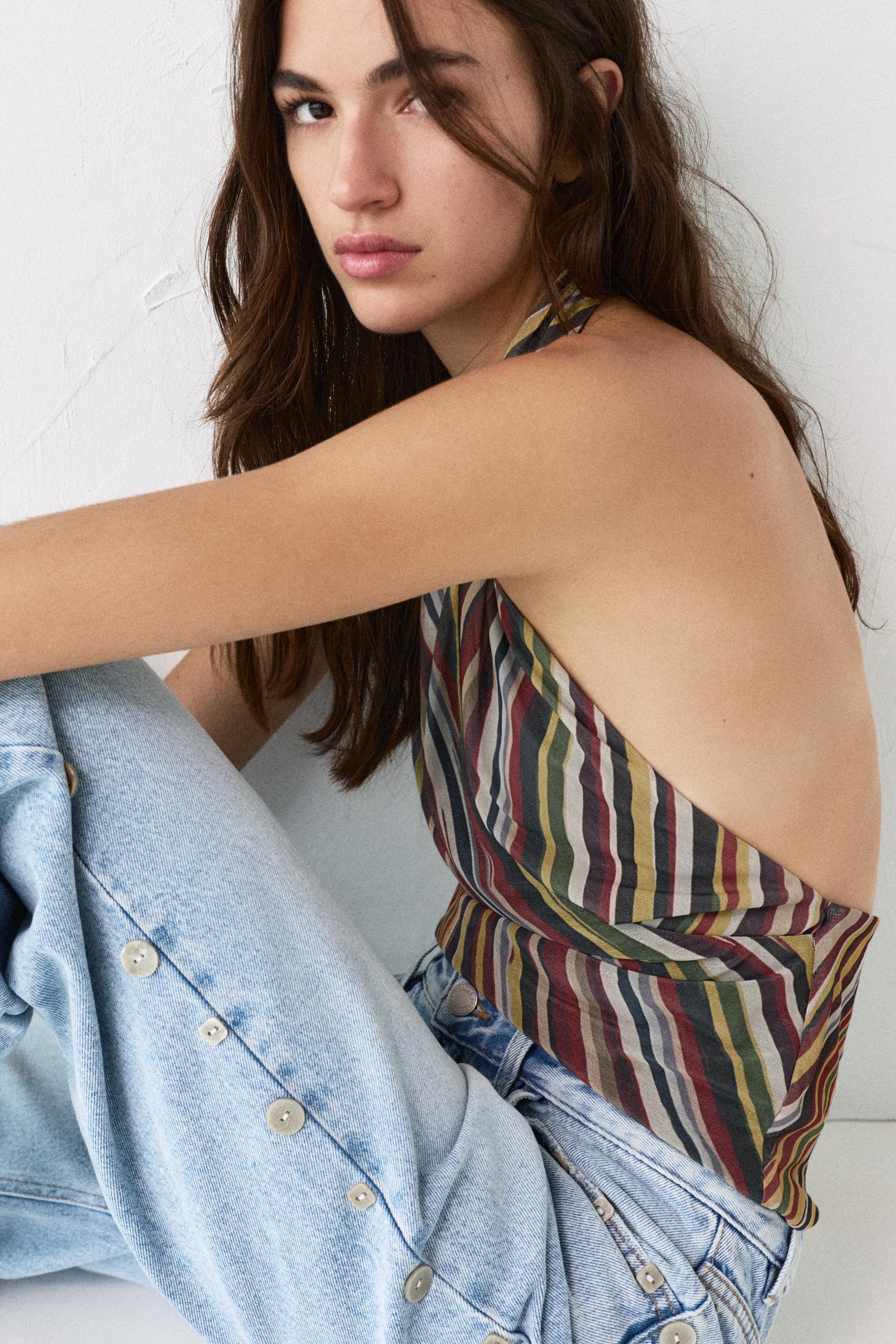 Striped halter top — Striped