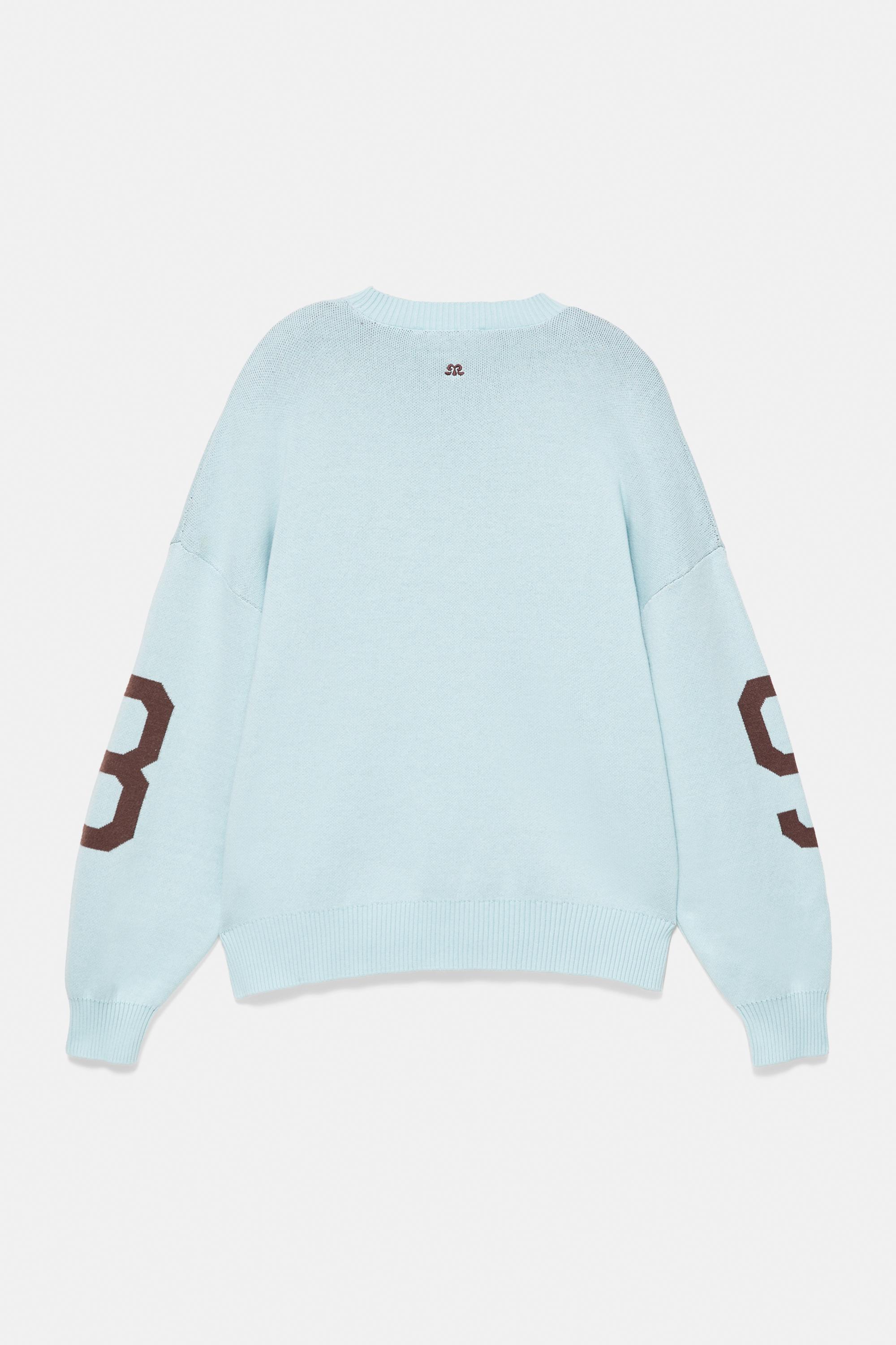 Pull&Bear Açık mavi 8 numara desenli kazak