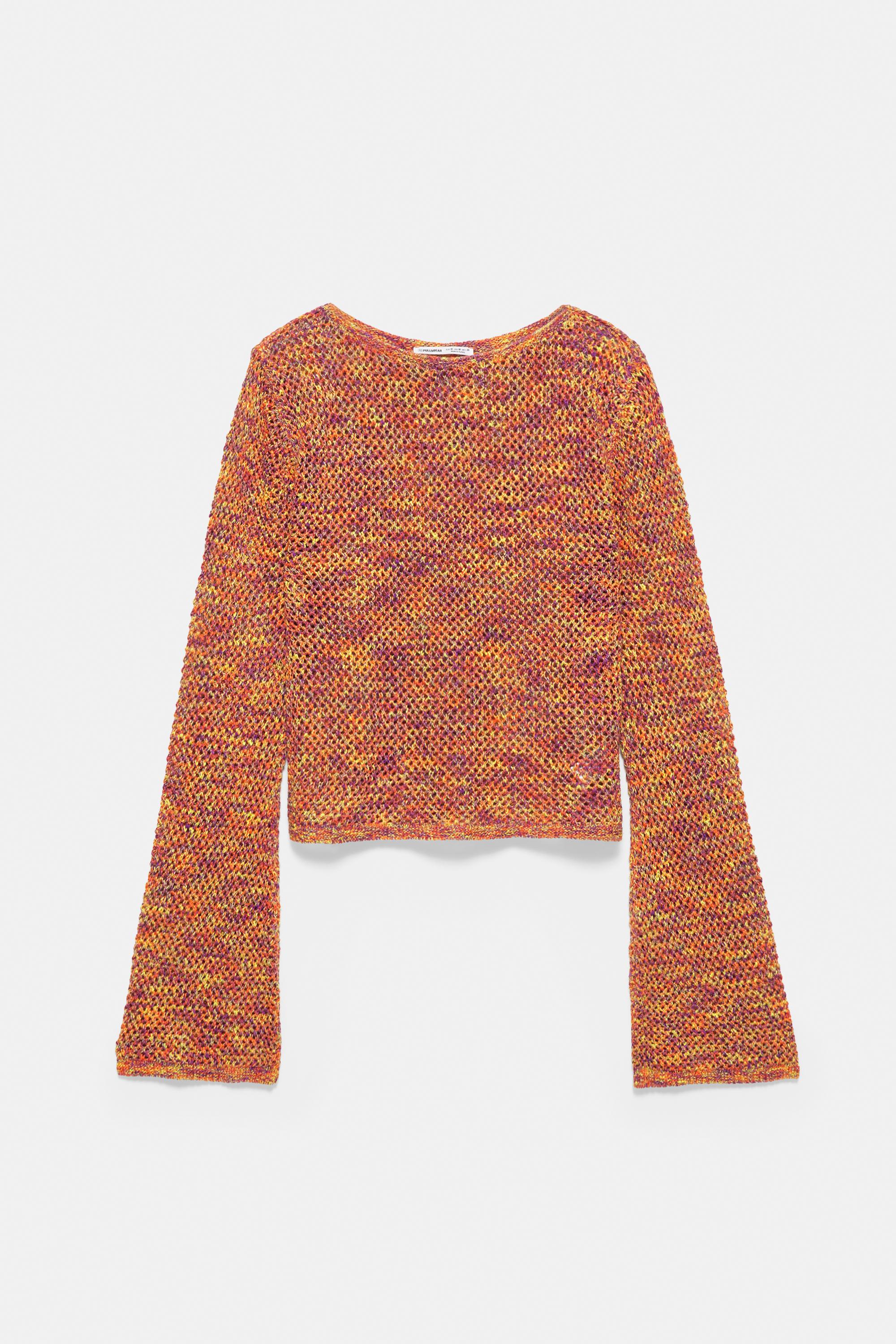 Space dye cutwork jumper — Orange