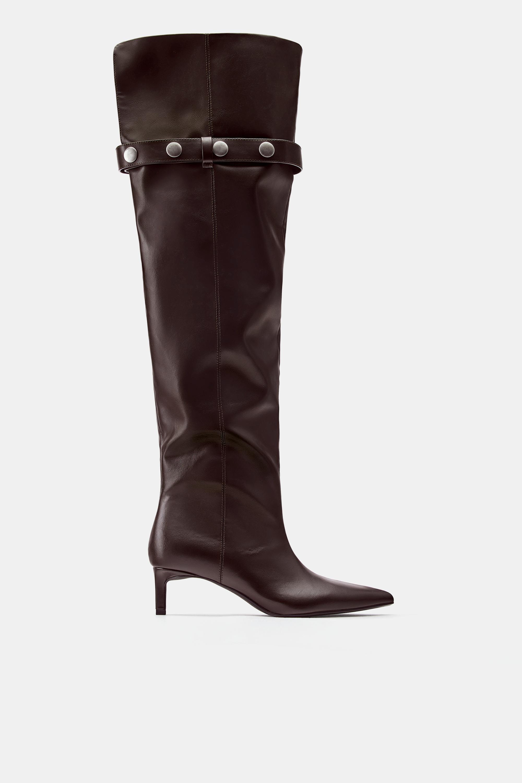Botas altas tacón tachuelas