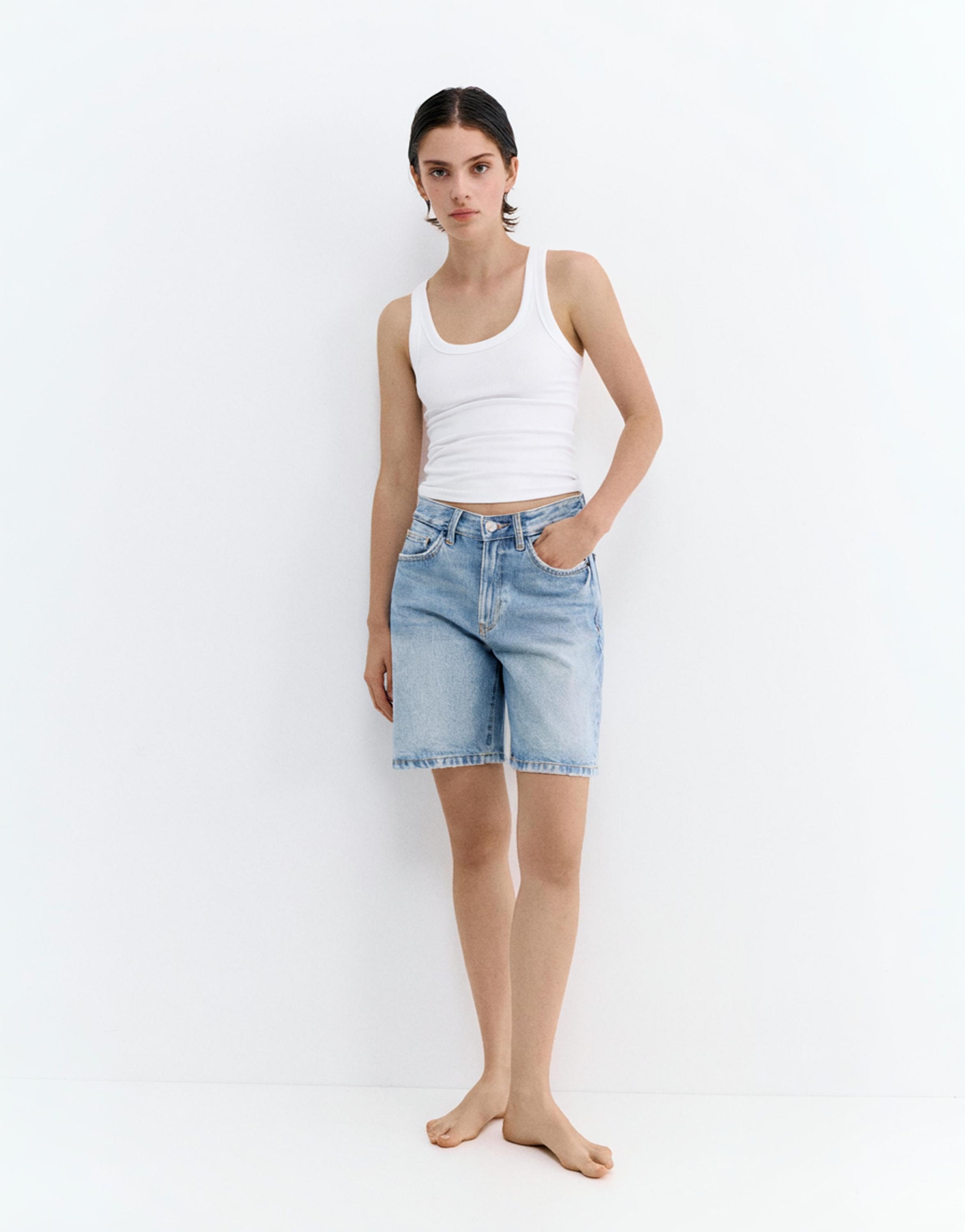 Denim bermuda - Görsel 6