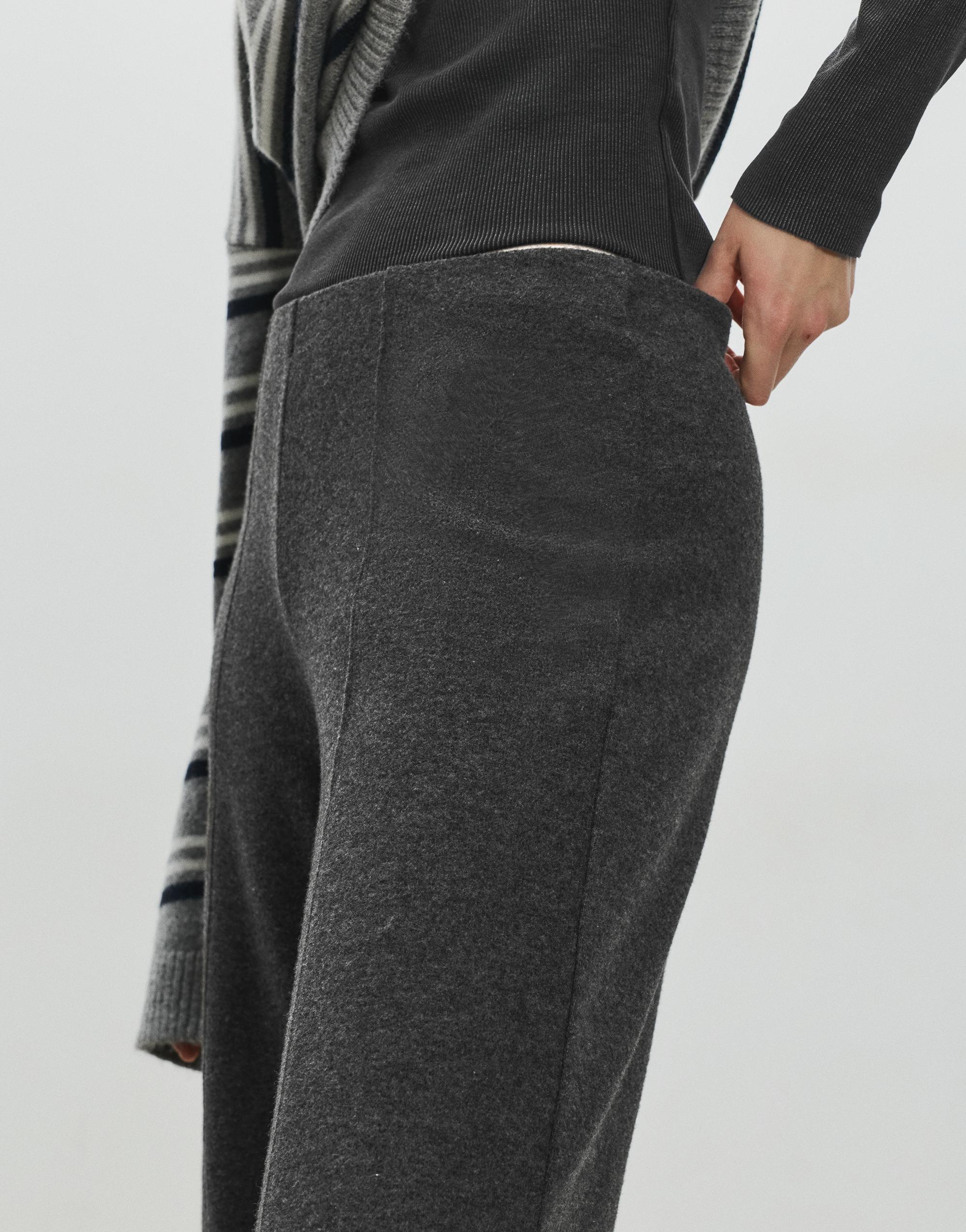 Wide-leg soft touch trousers — Dark grey