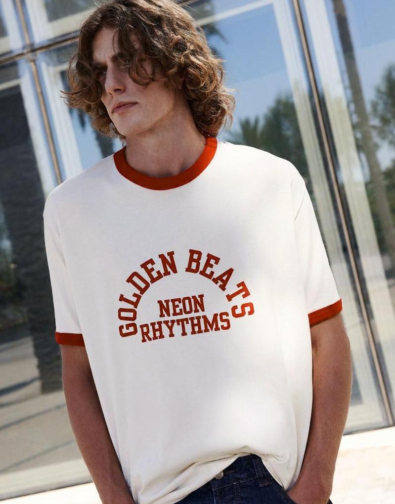 Ribbed graphic T-shirt — Red