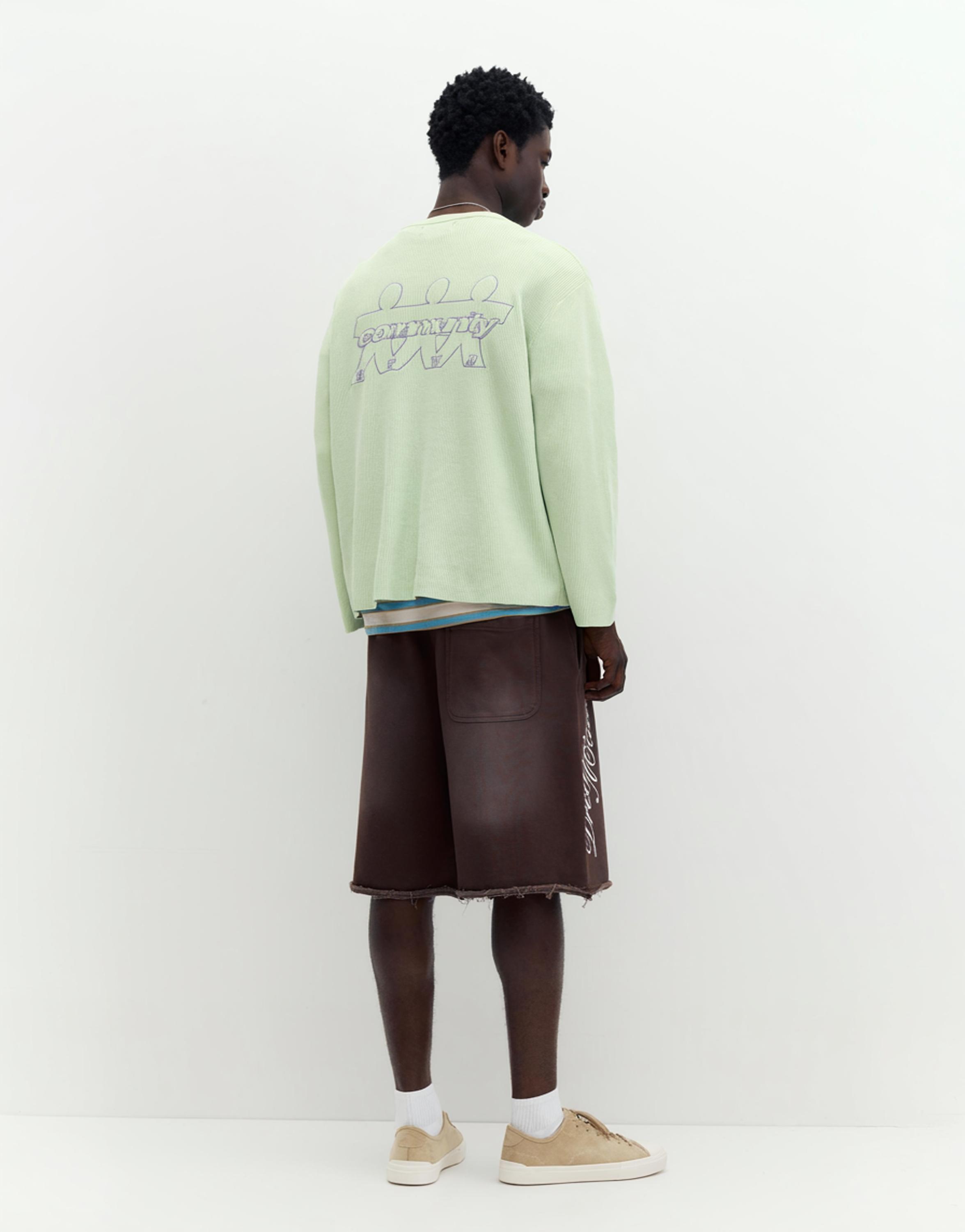 STWD round neck jumper — Faded green