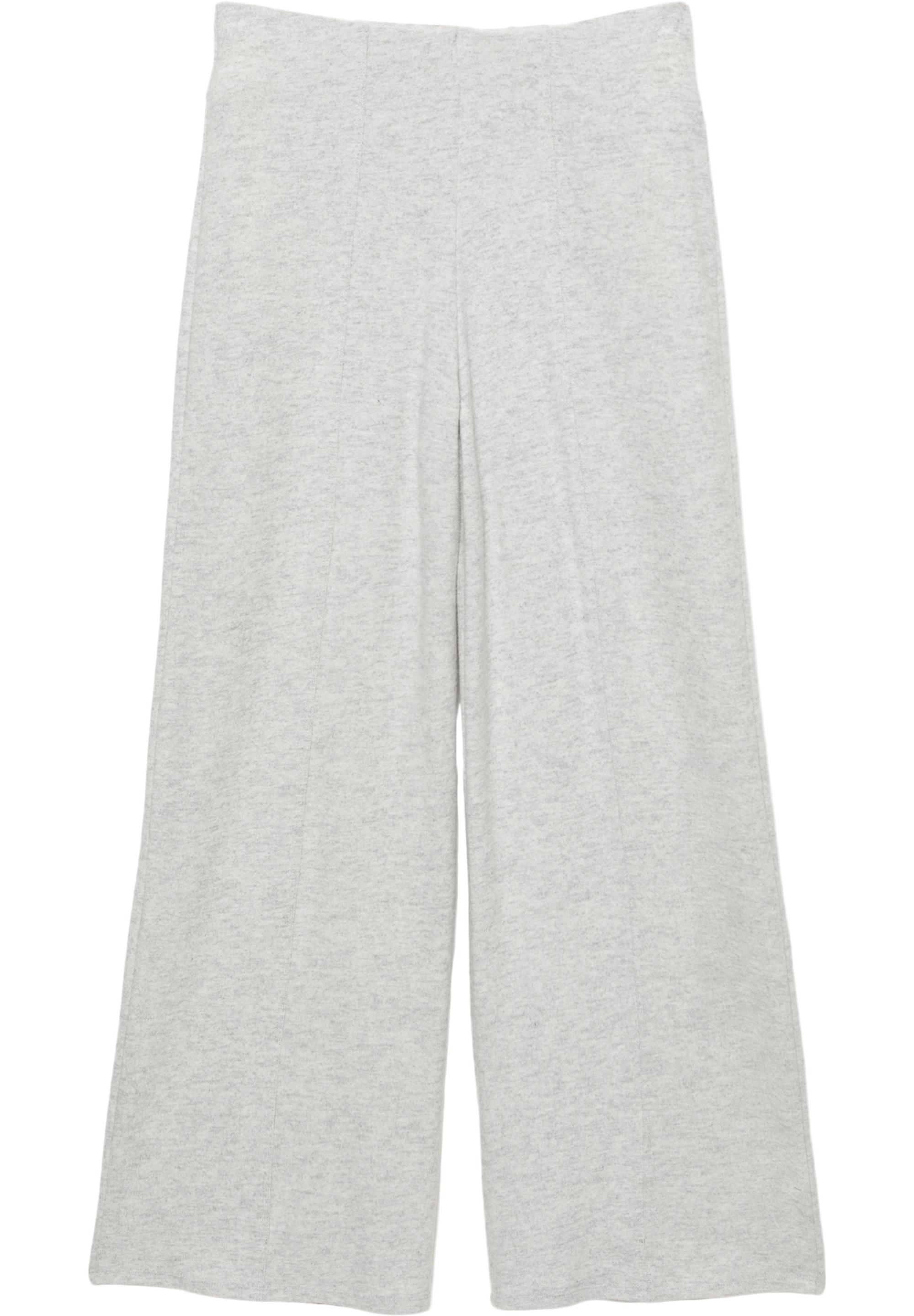 Wide-leg soft touch trousers — Pale marl