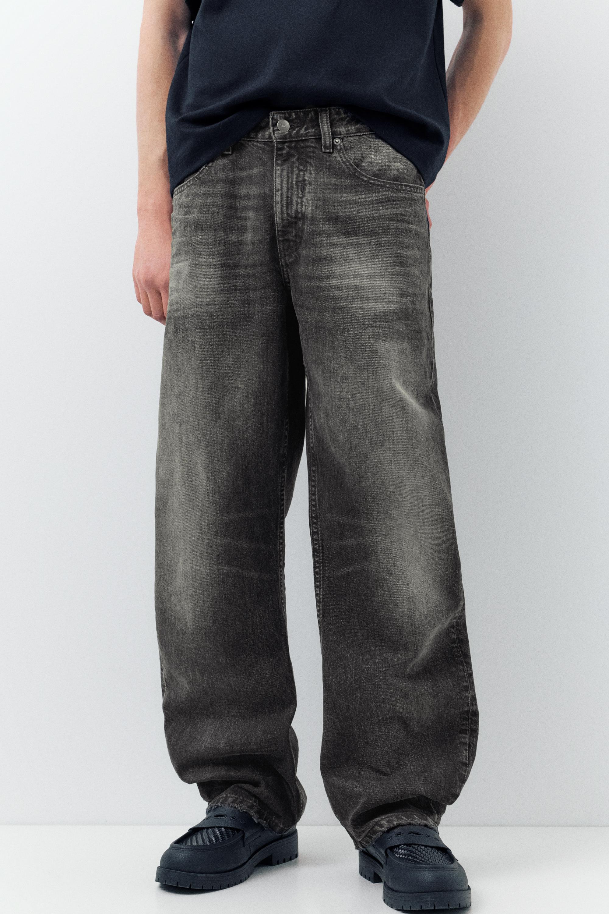 Low-rise baggy jeans — Faded black