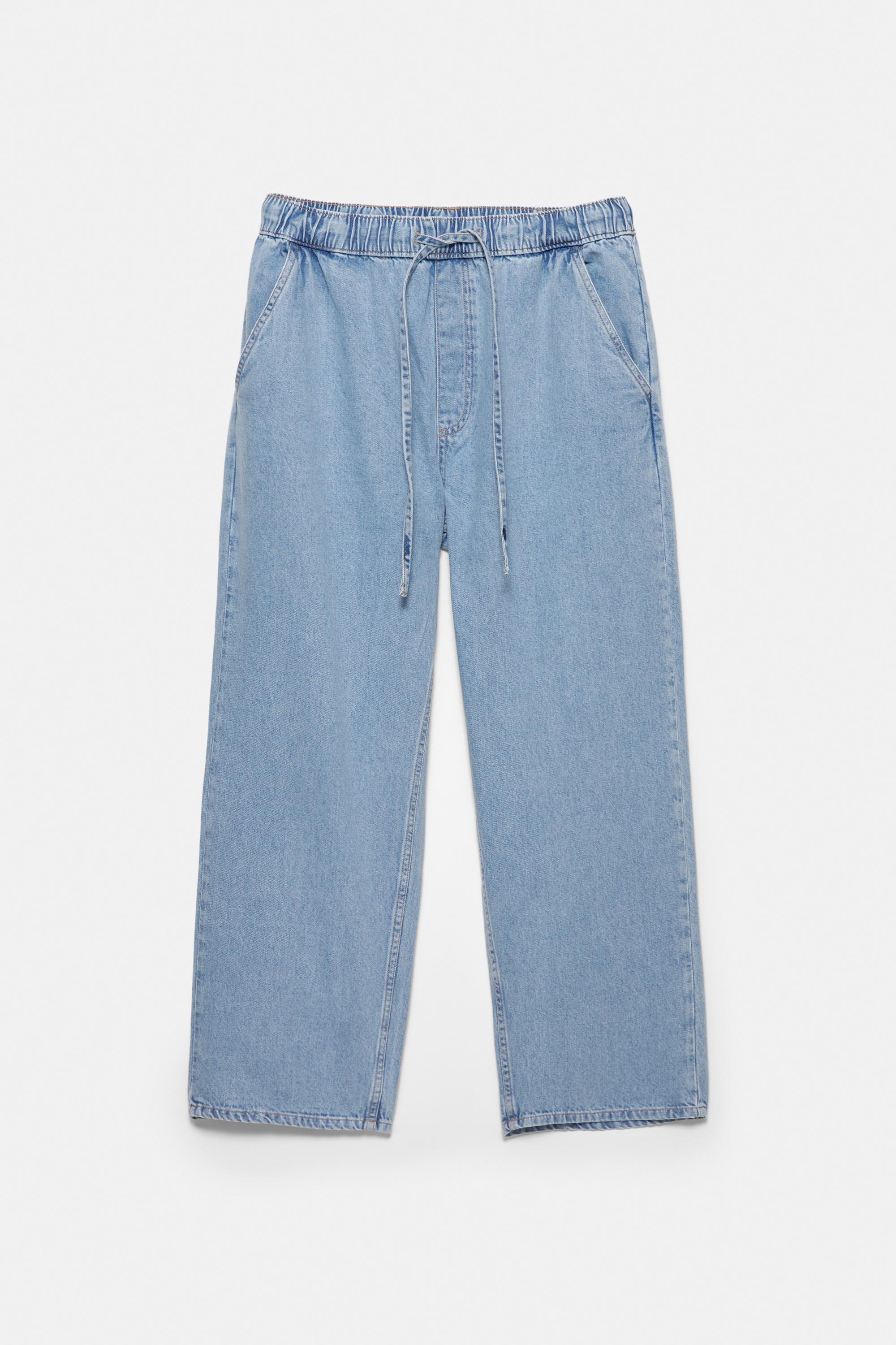 Slouchy mid-waist jeans — Medium blue