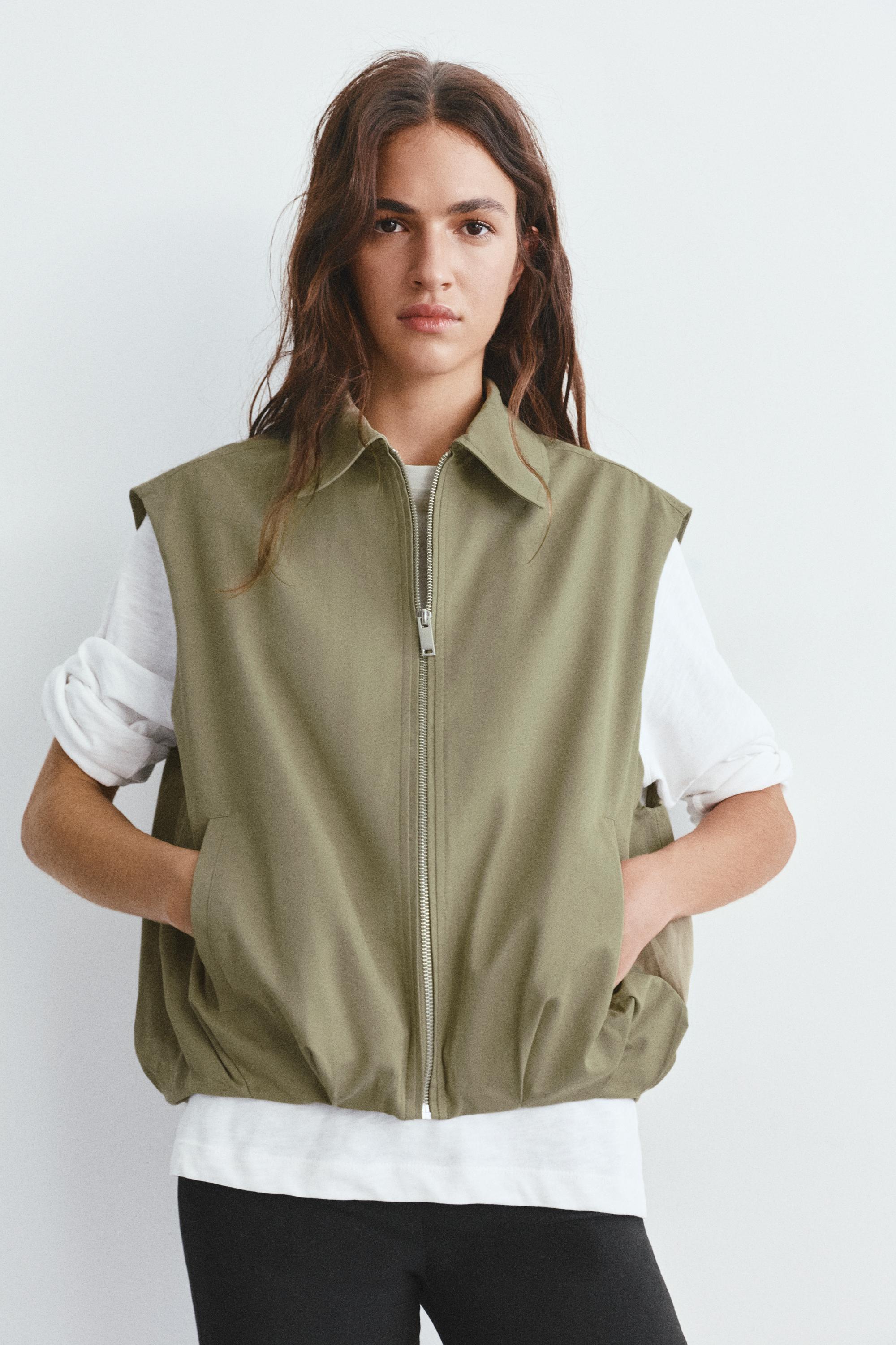 Gilet Con Cerniera E Orlo A Palloncino