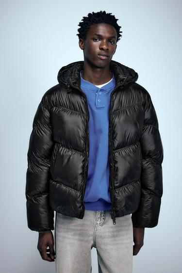 Puffer jacket with shiny finish — Black 2