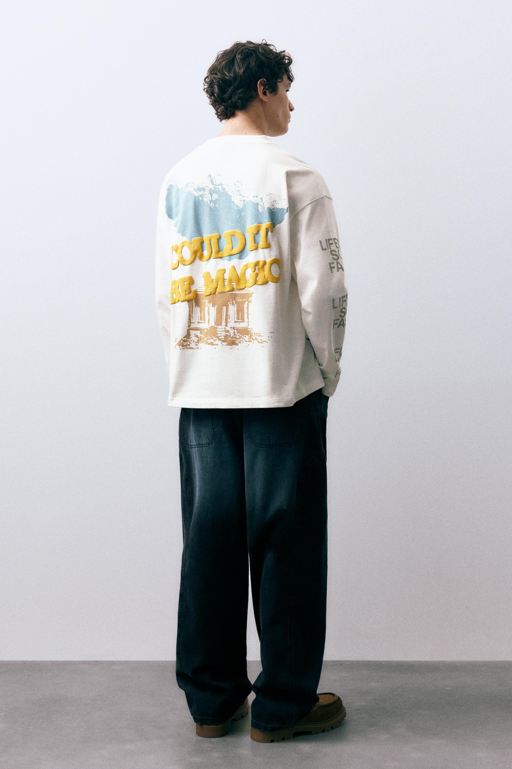 Uzun kollu grafik baskılı tişört - Görsel 9