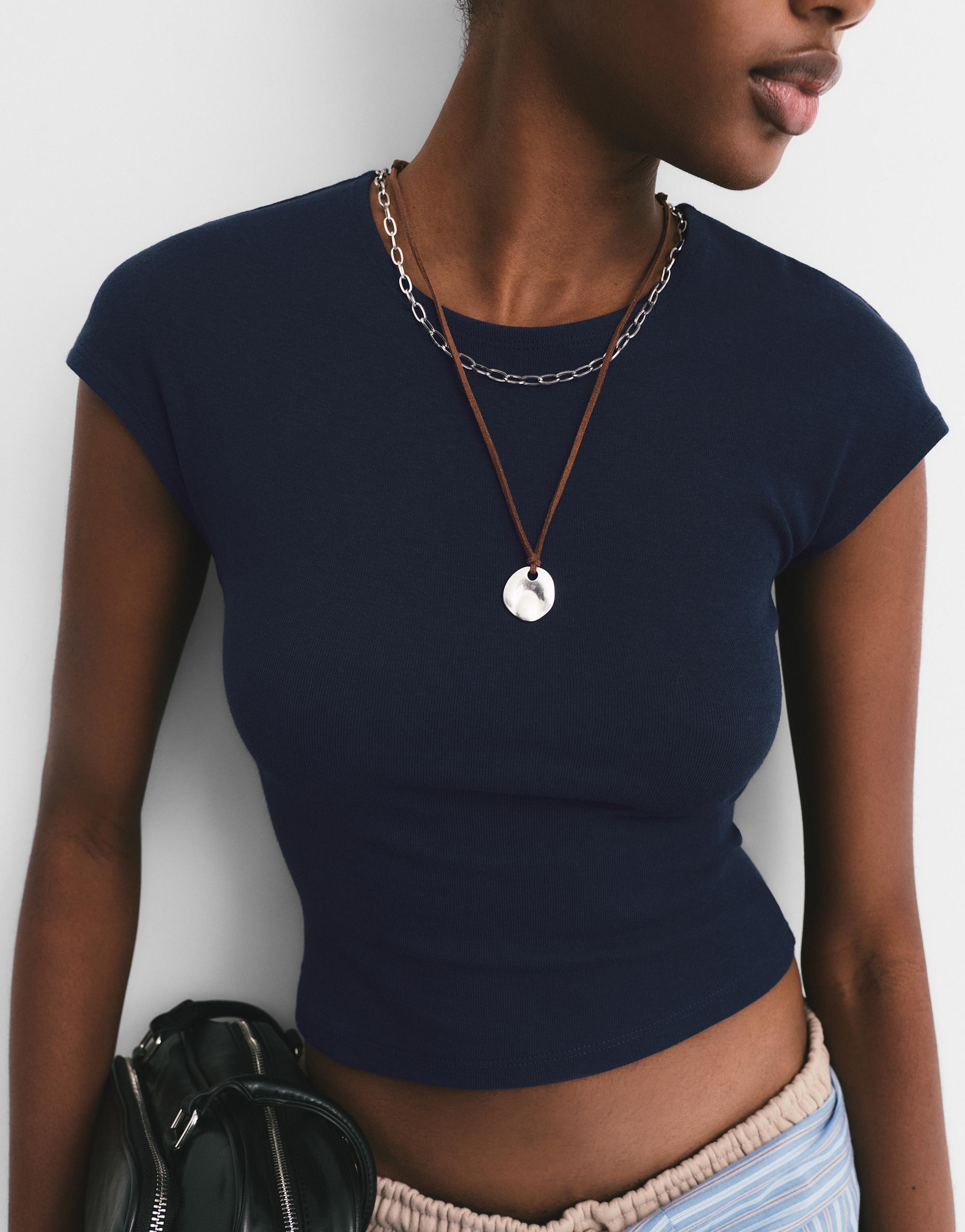 Dar Kesim Kısa Kollu Tişört - Görsel 87