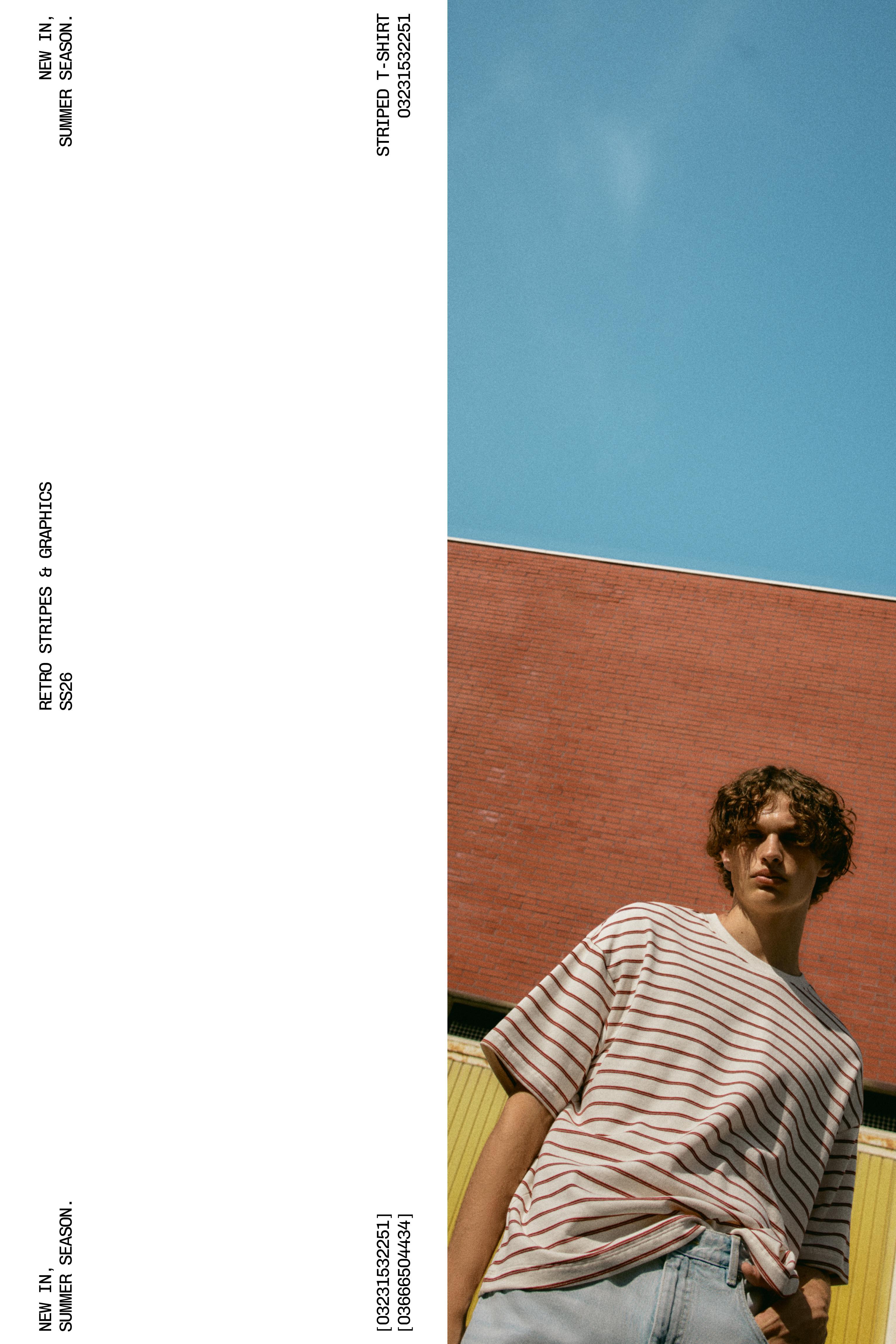 Striped boxy-fit T-shirt — Off white