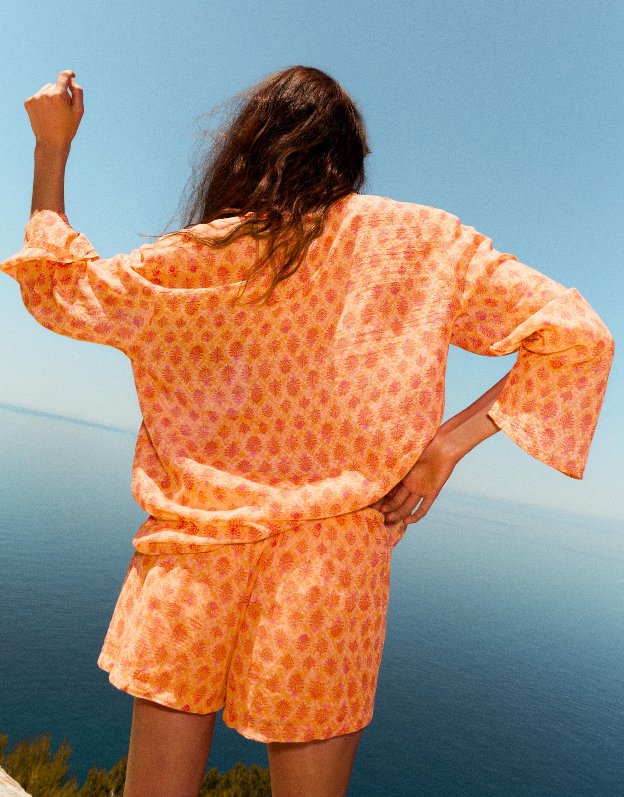 Printed flowing shirt — Orange