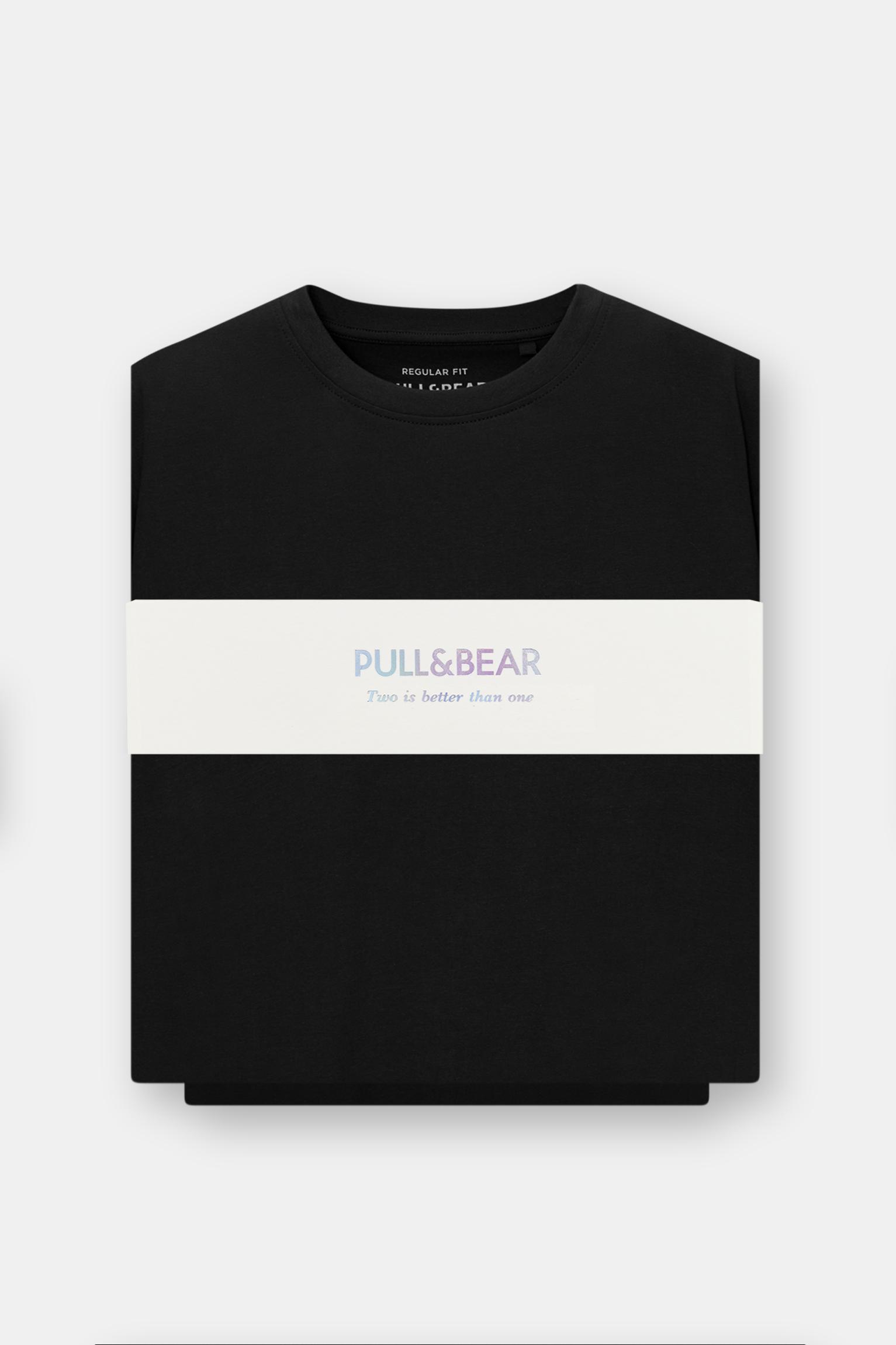 Pack of Bermuda jogger shorts and T-shirt — Black