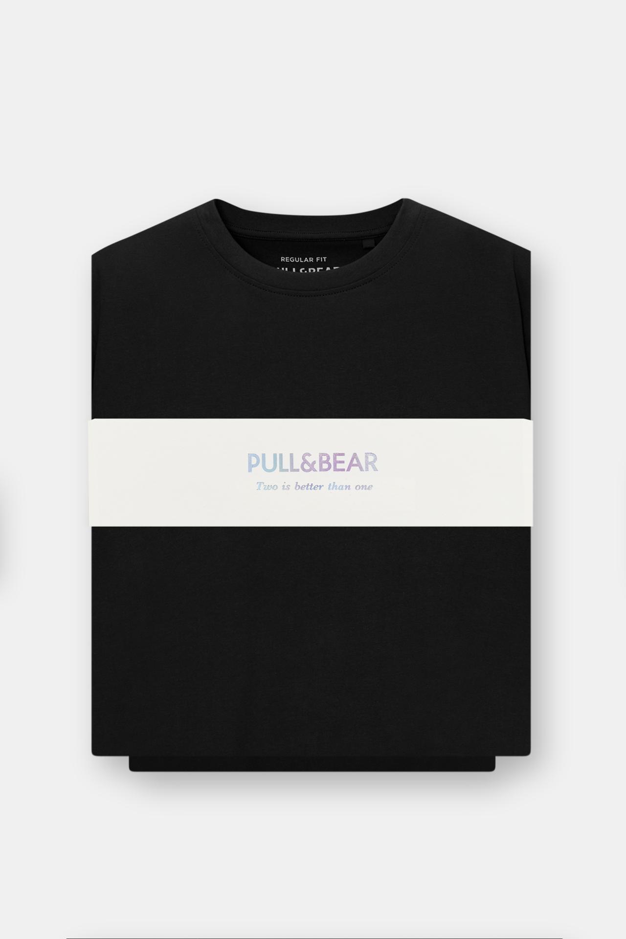 Pack of Bermuda jogger shorts and T-shirt — Black