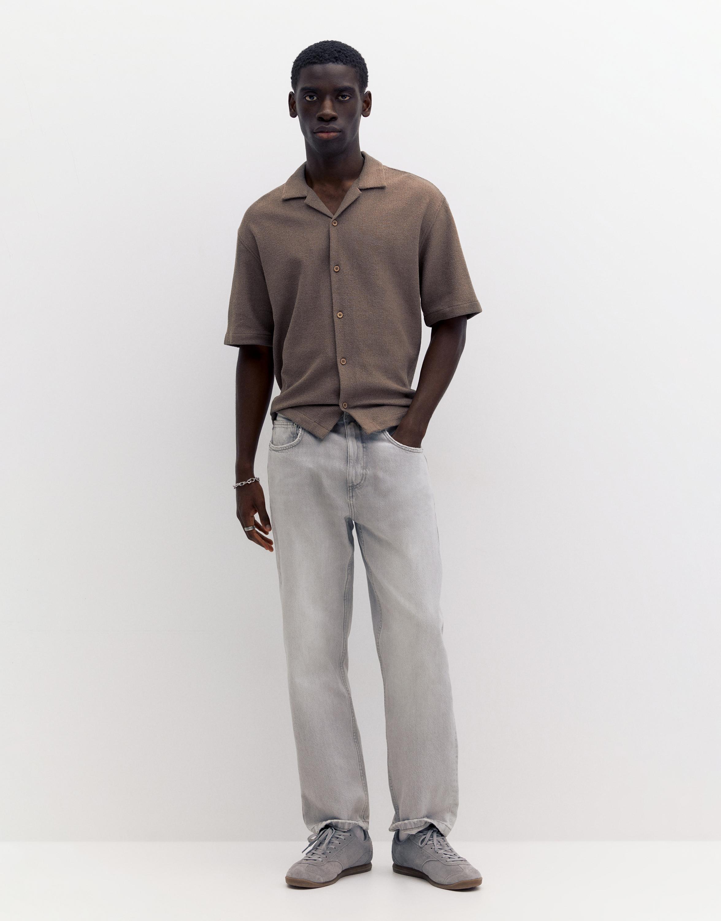 Terrycloth short sleeve shirt — Mole brown
