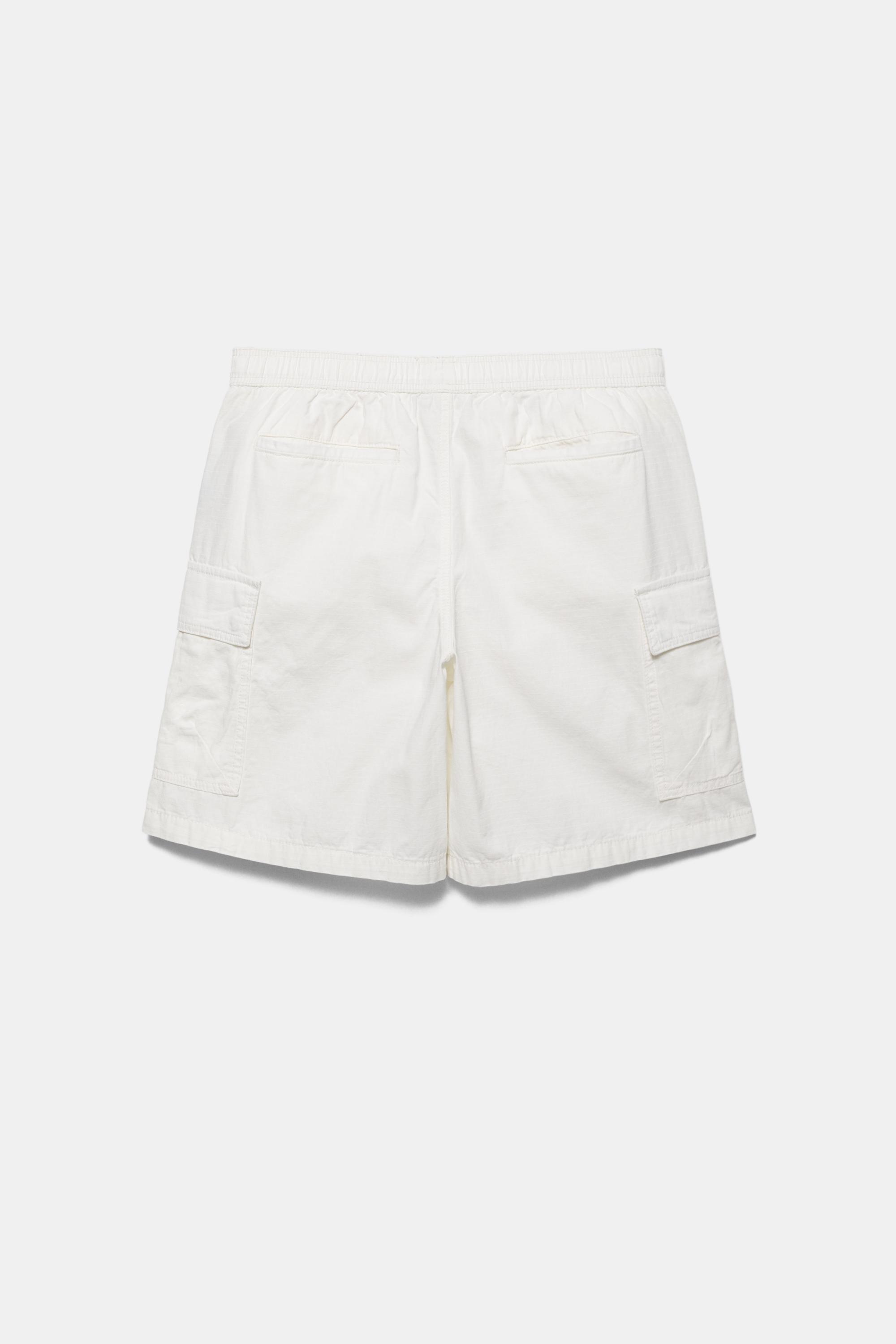 Ripstop cargo Bermuda shorts — Off white