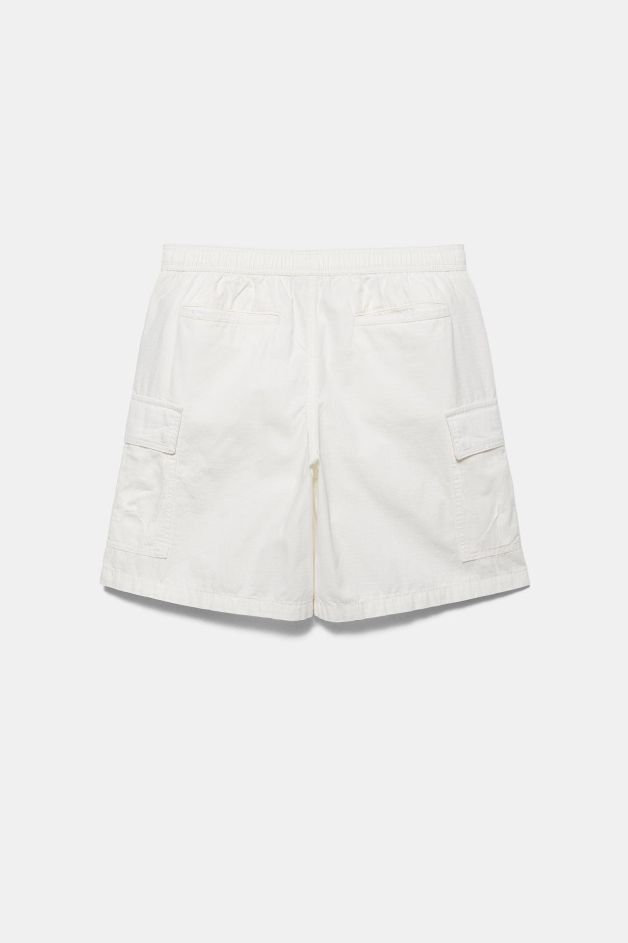Ripstop cargo Bermuda shorts — Off white