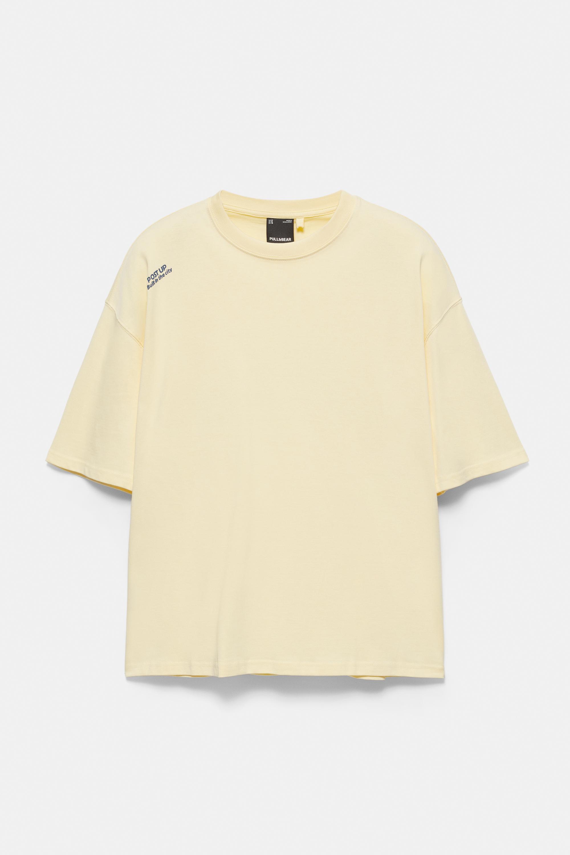 Pull&Bear Yazı grafikli relaxed tişört görsel 2