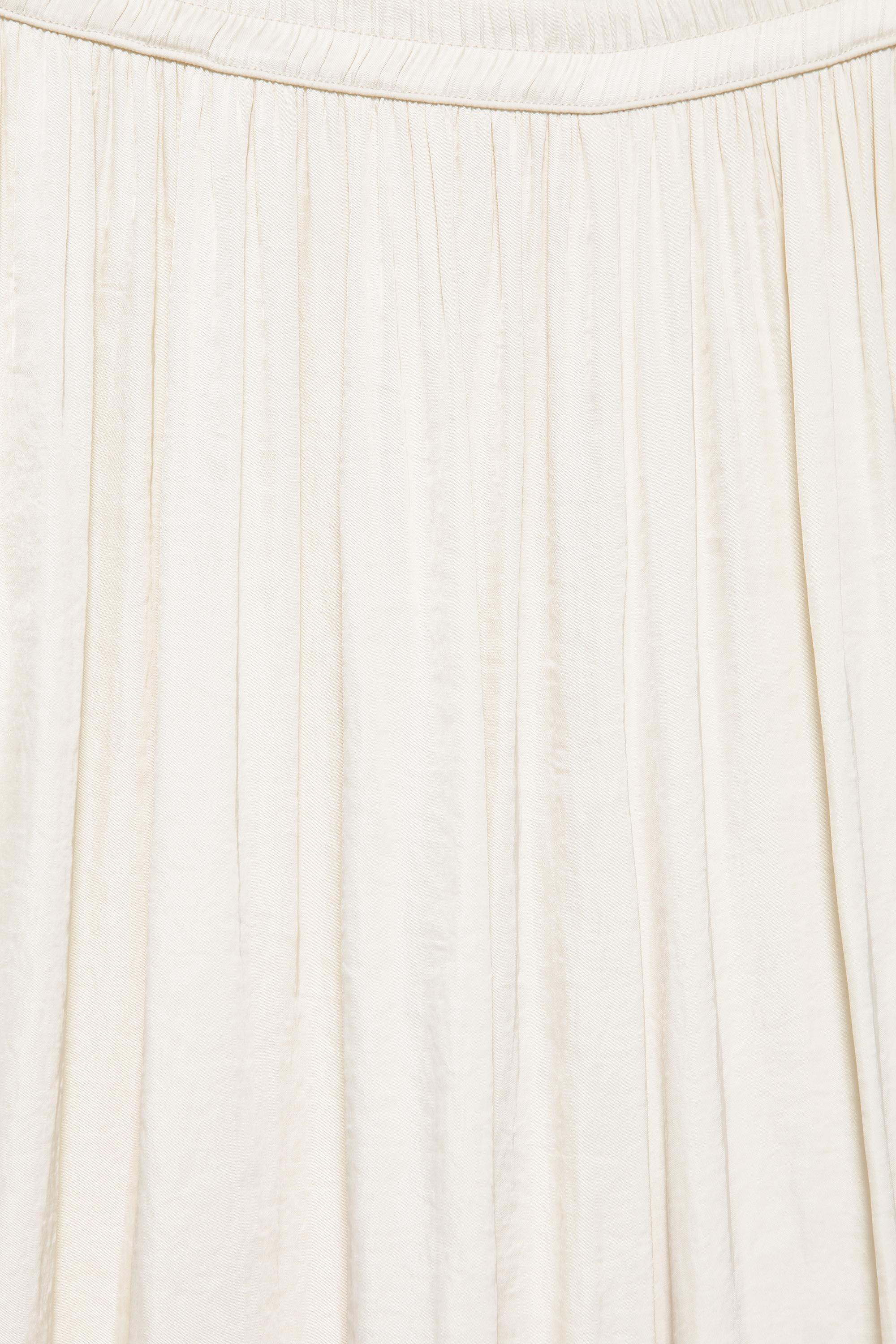 Satin wide-leg trousers — Ecru