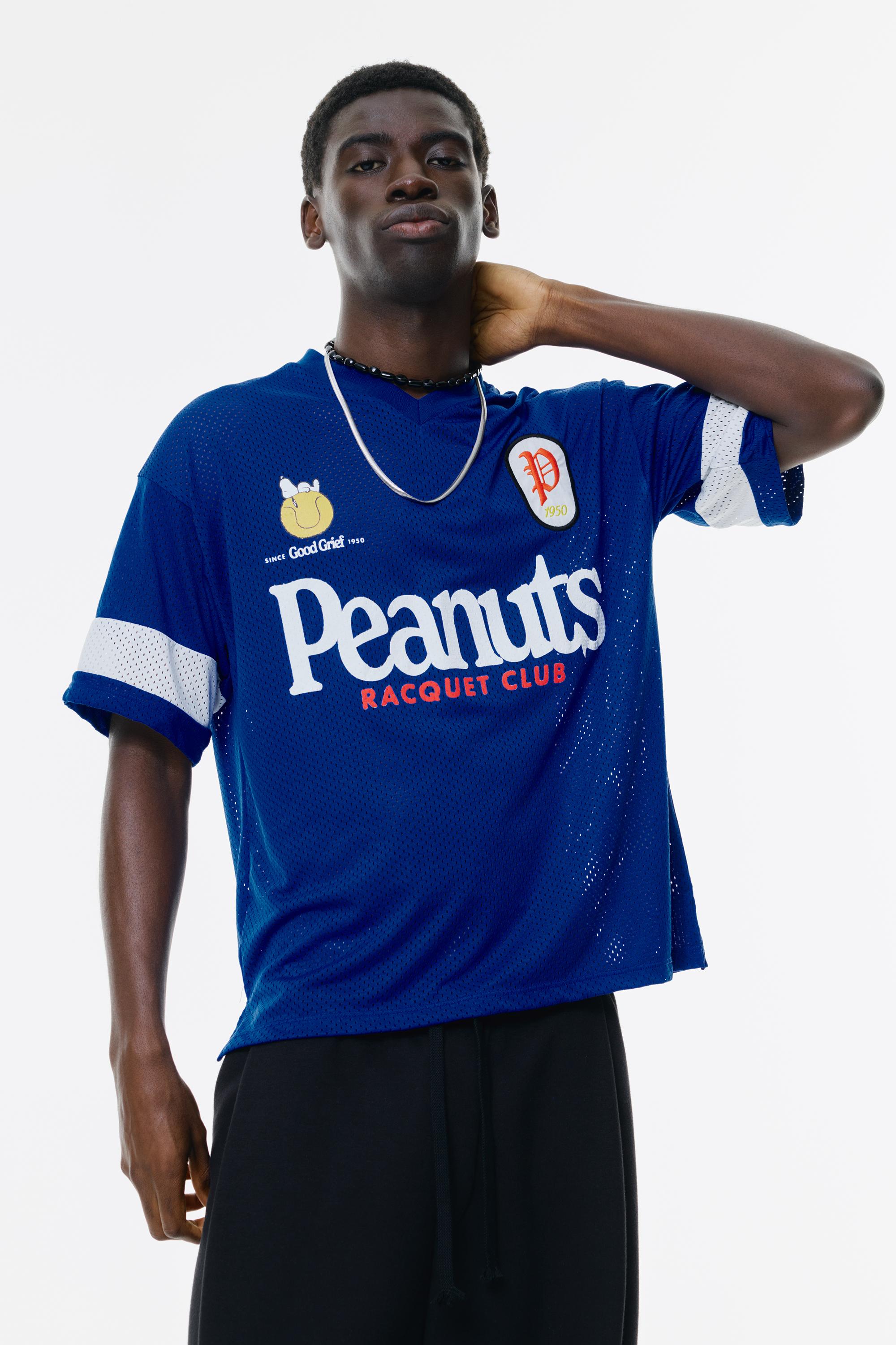 Blaues Snoopy Mesh-Shirt