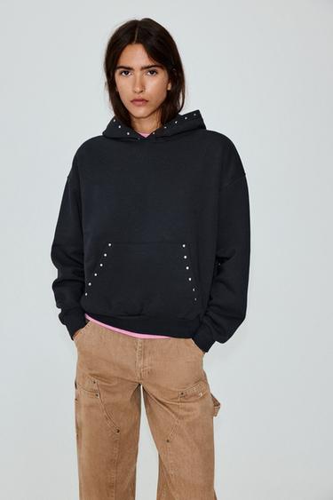 Studded hoodie — Dark grey 1