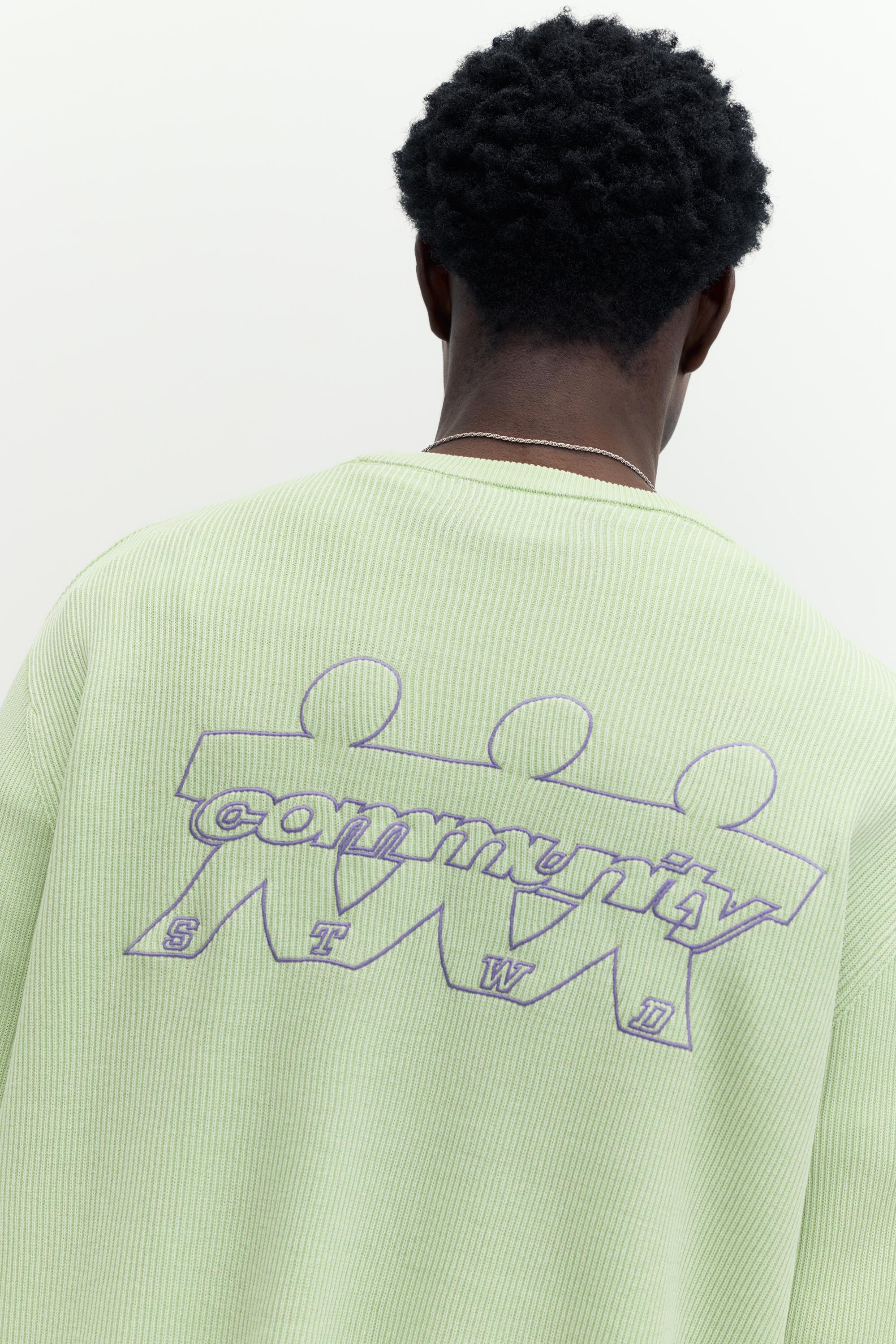 STWD round neck jumper — Faded green