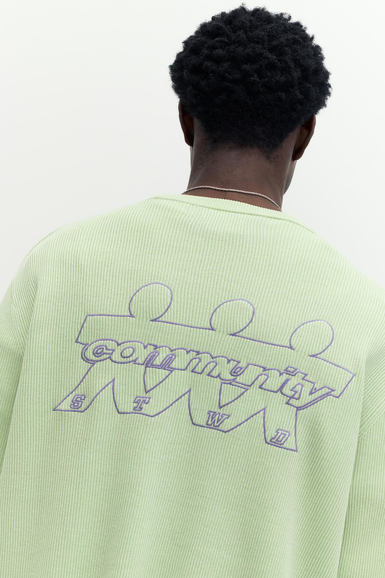 STWD round neck jumper — Faded green
