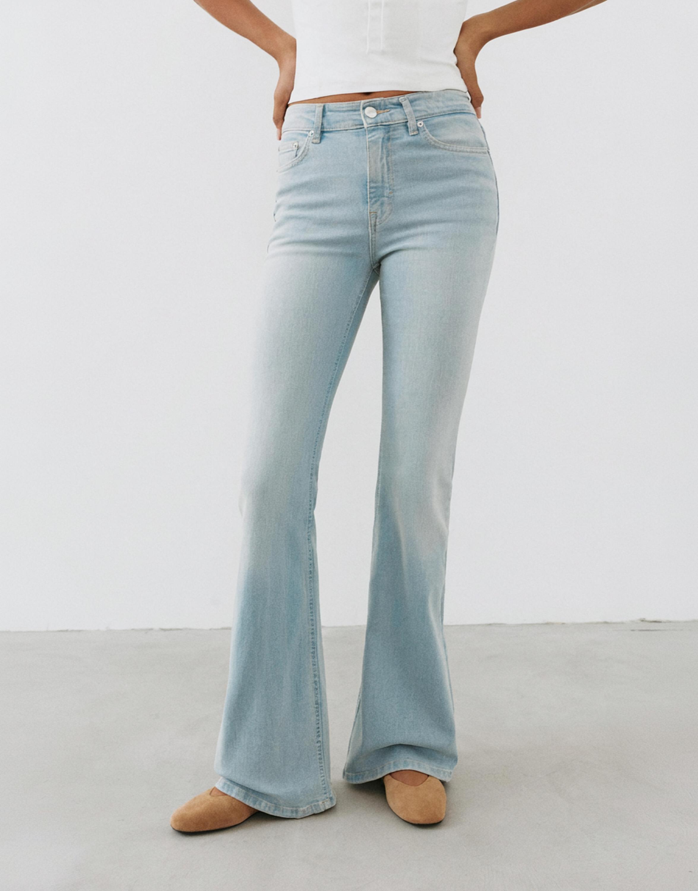 Skinny flared jeans — Sky blue