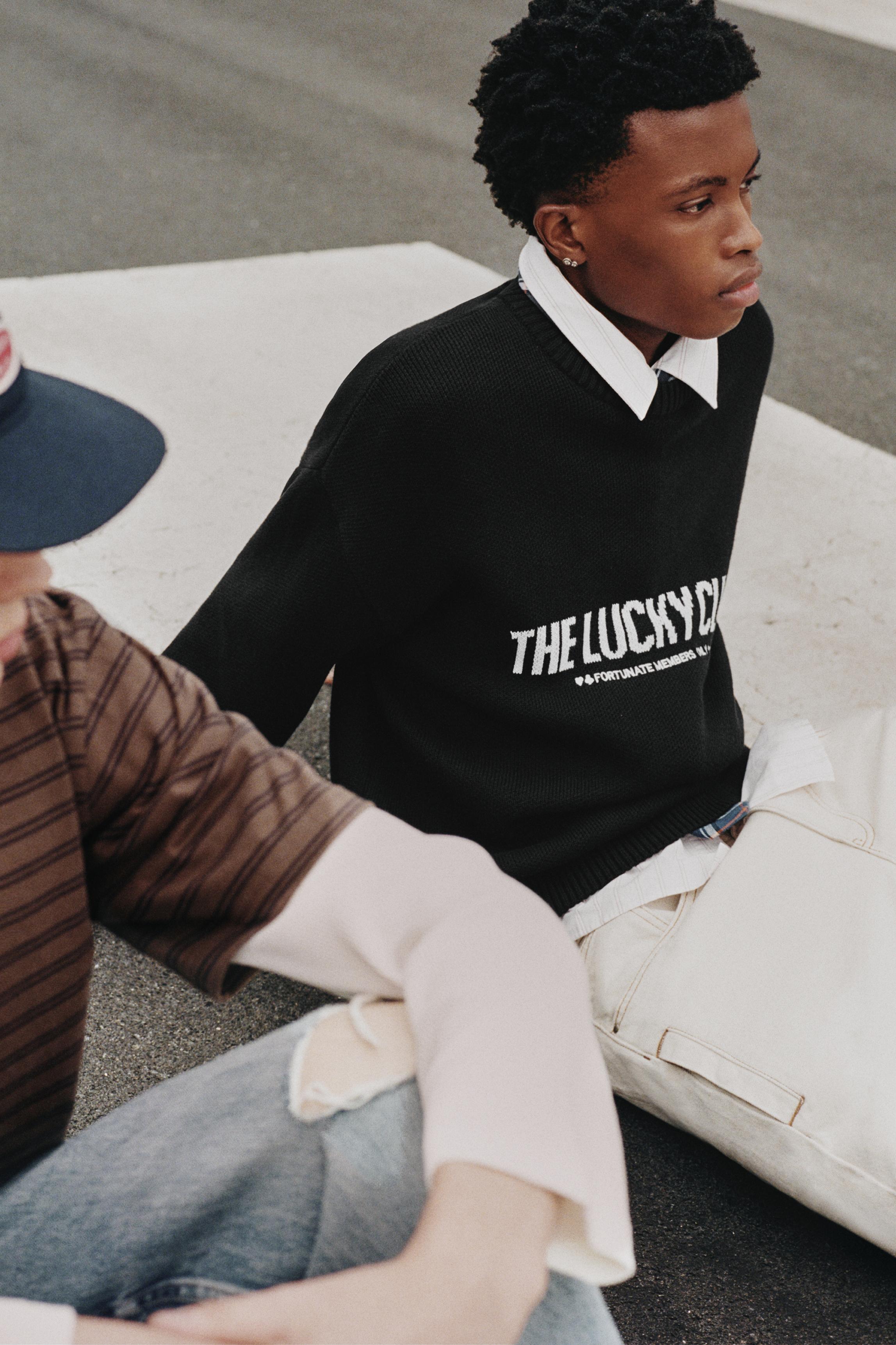 STWD graphic jumper — Black