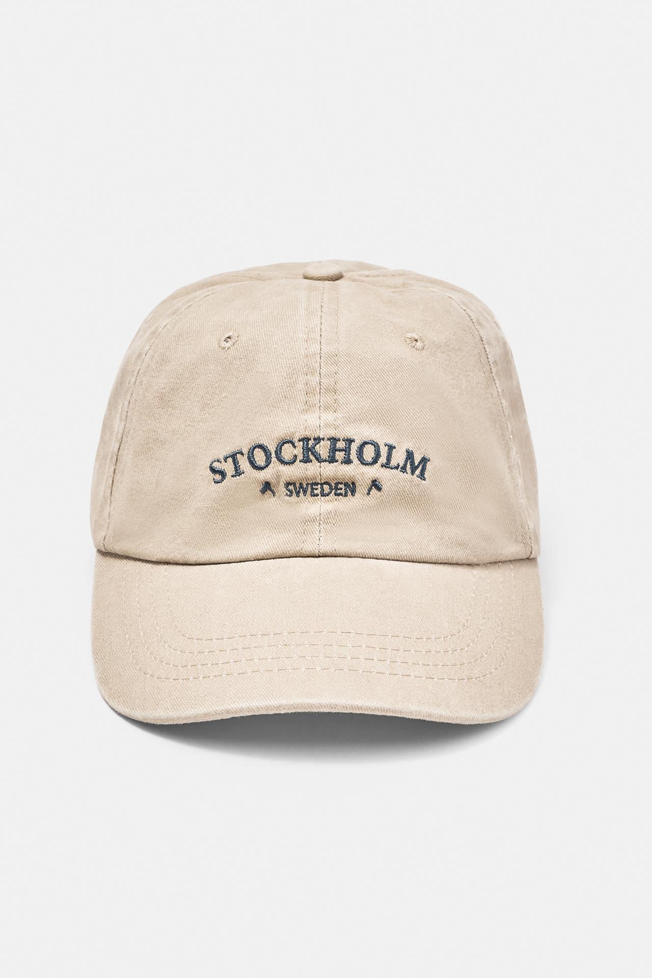 Monaco embroidered cap — Sand