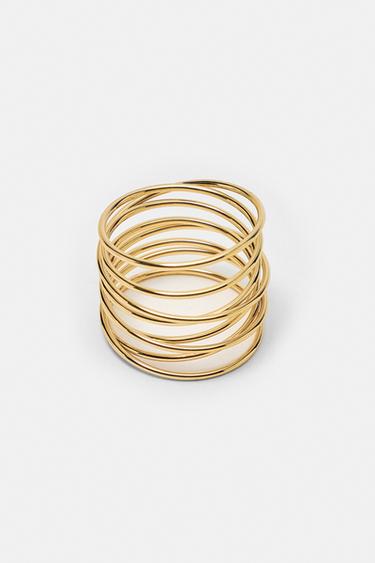 Pack of 3 crossover rings — Gold 4