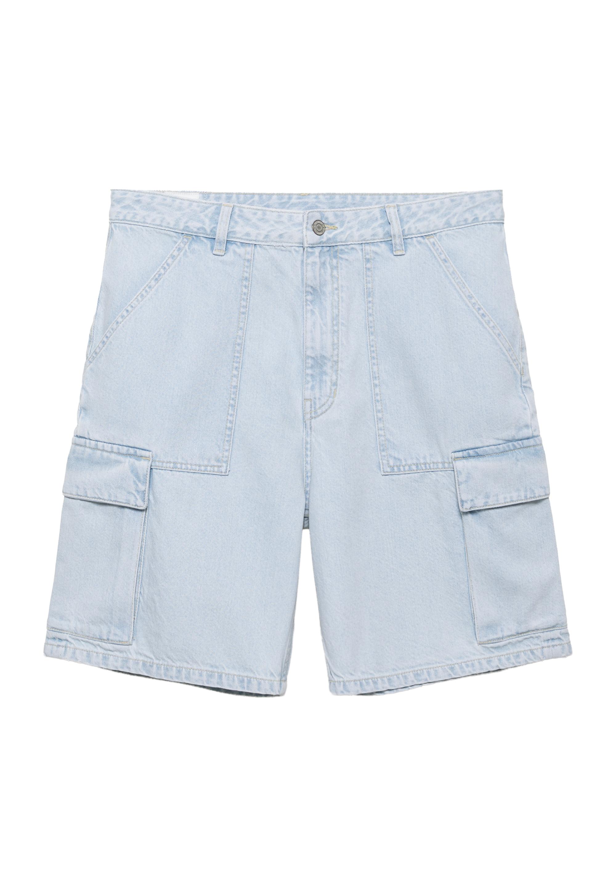 Baggy cargo Bermuda shorts — Pale indigo