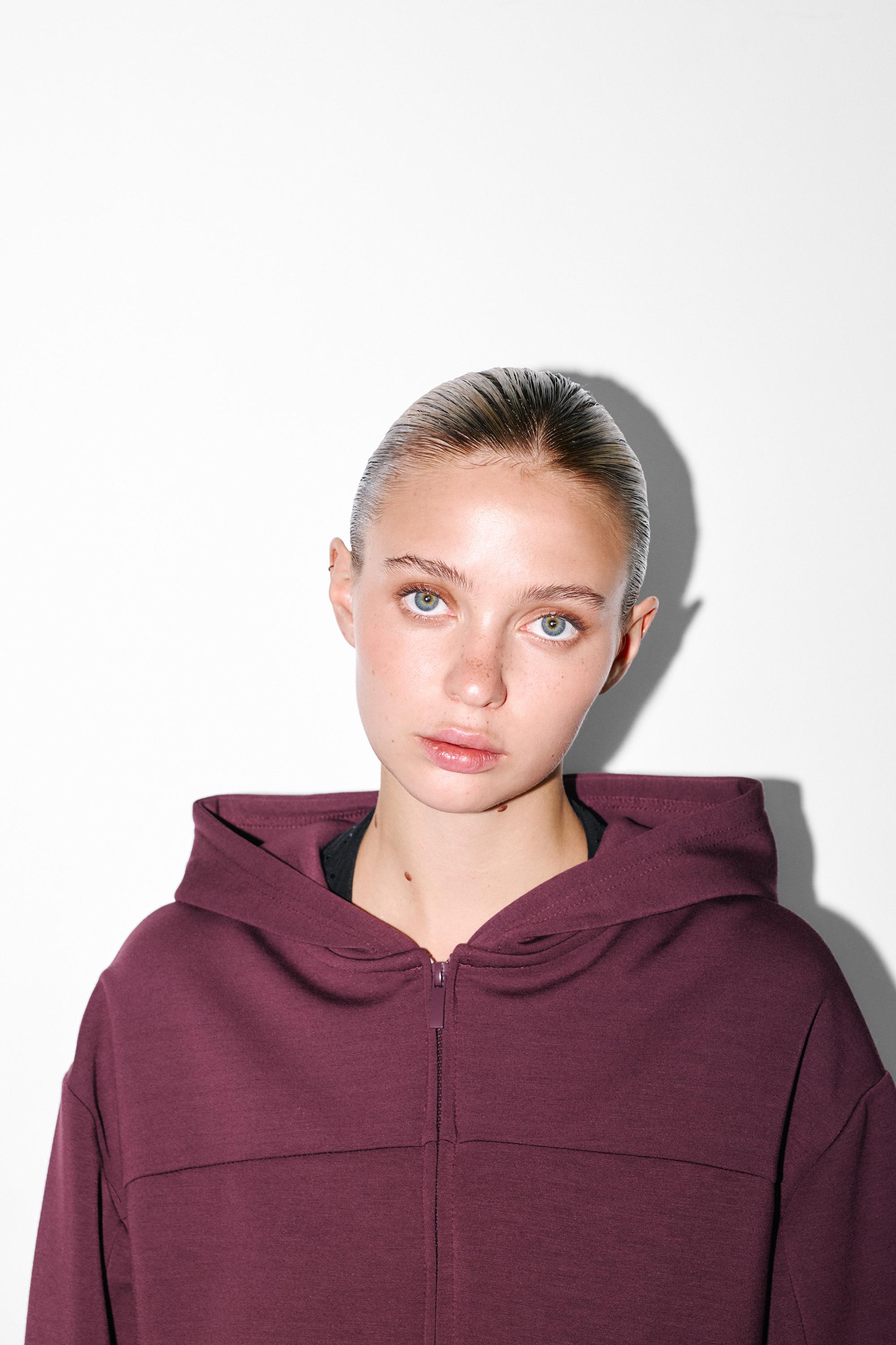 Soft touch hooded sweatshirt — Eggplant