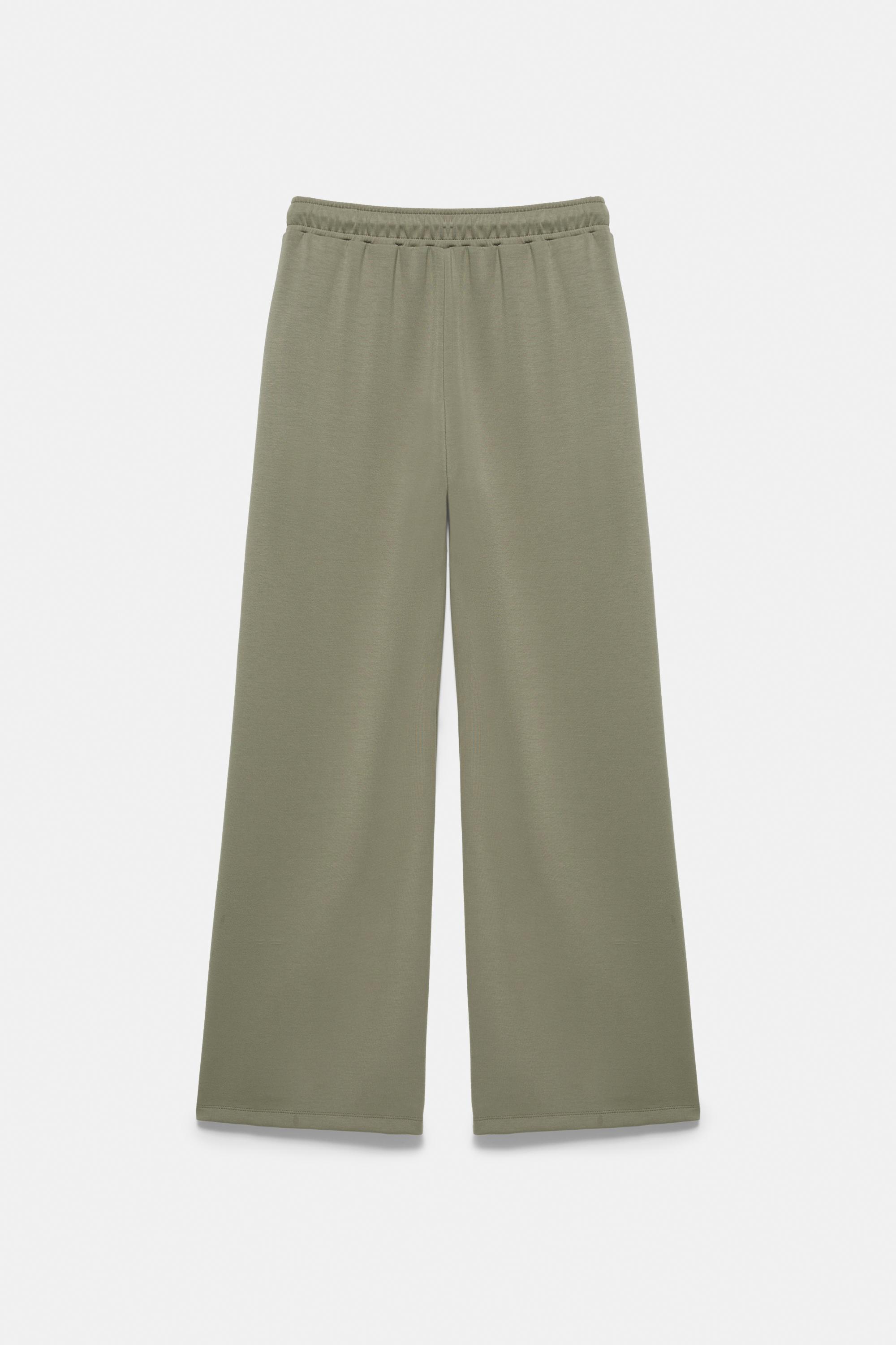 Modal wide-leg trousers — Khaki