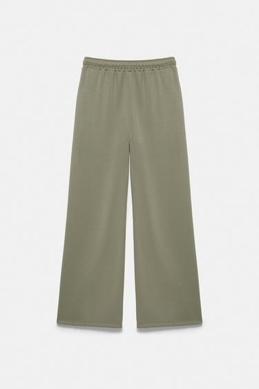 Soft-touch wide-leg trousers — Khaki 7